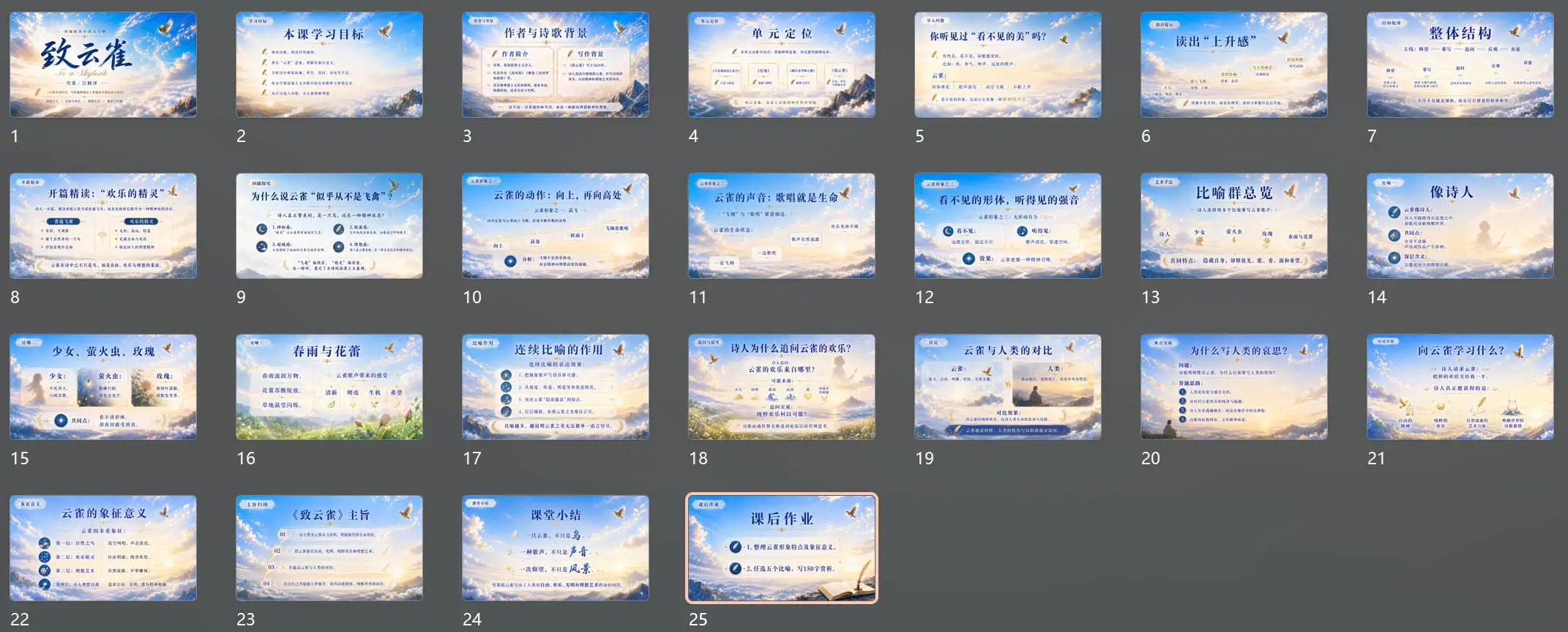 统编版高中语文课件《致云雀》 - 预览图9