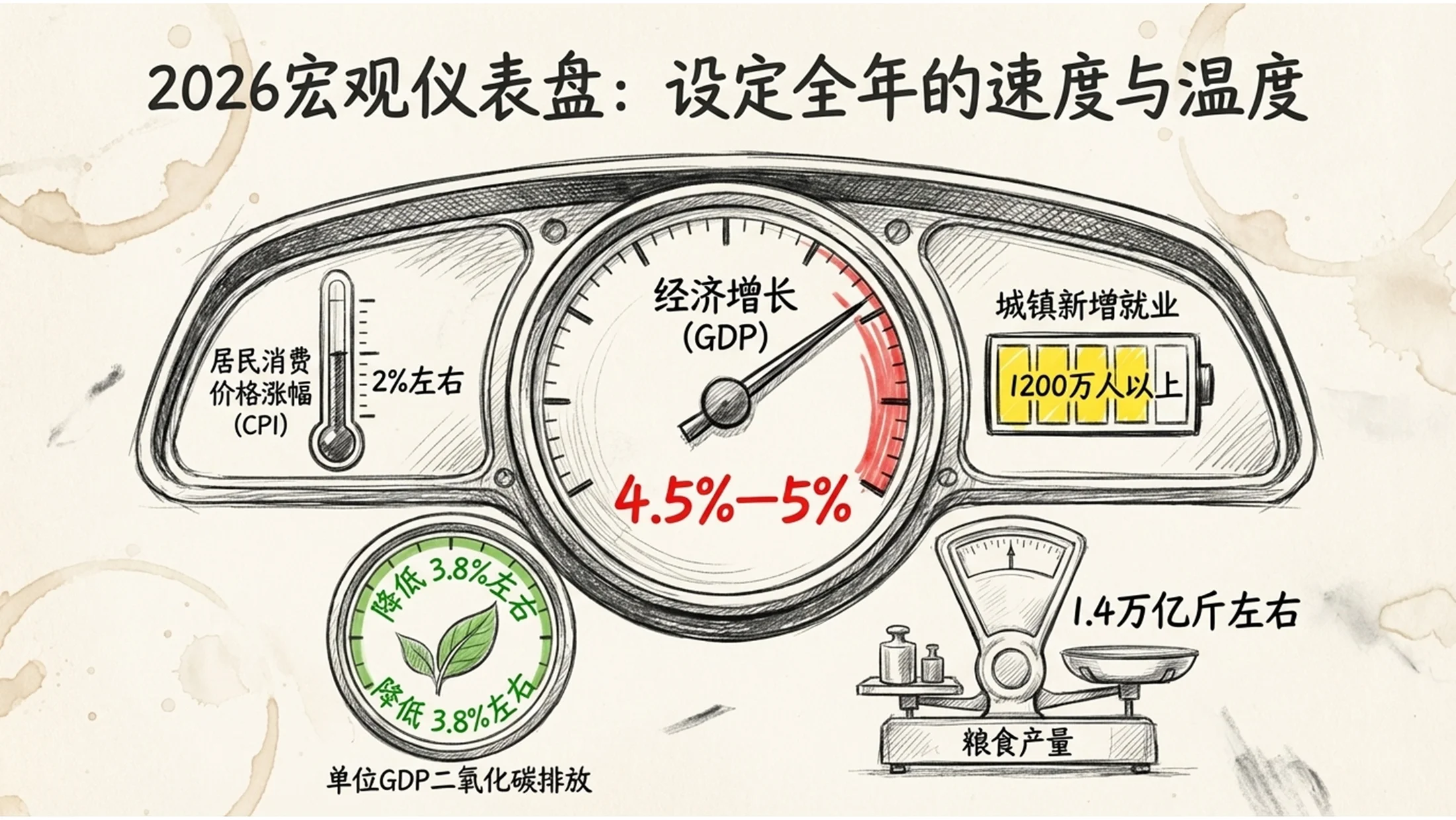 手绘插画风格政府工作报告PPT - 预览图3