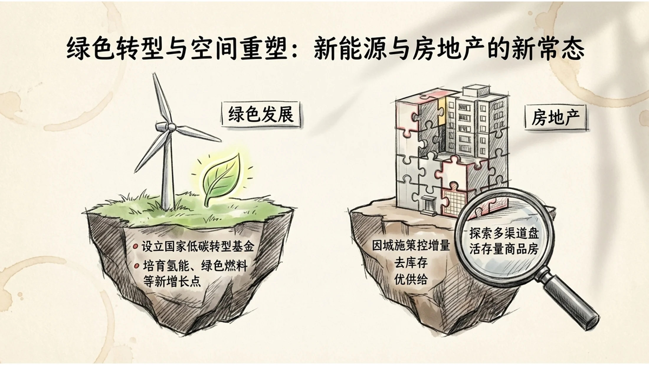手绘插画风格政府工作报告PPT - 预览图9