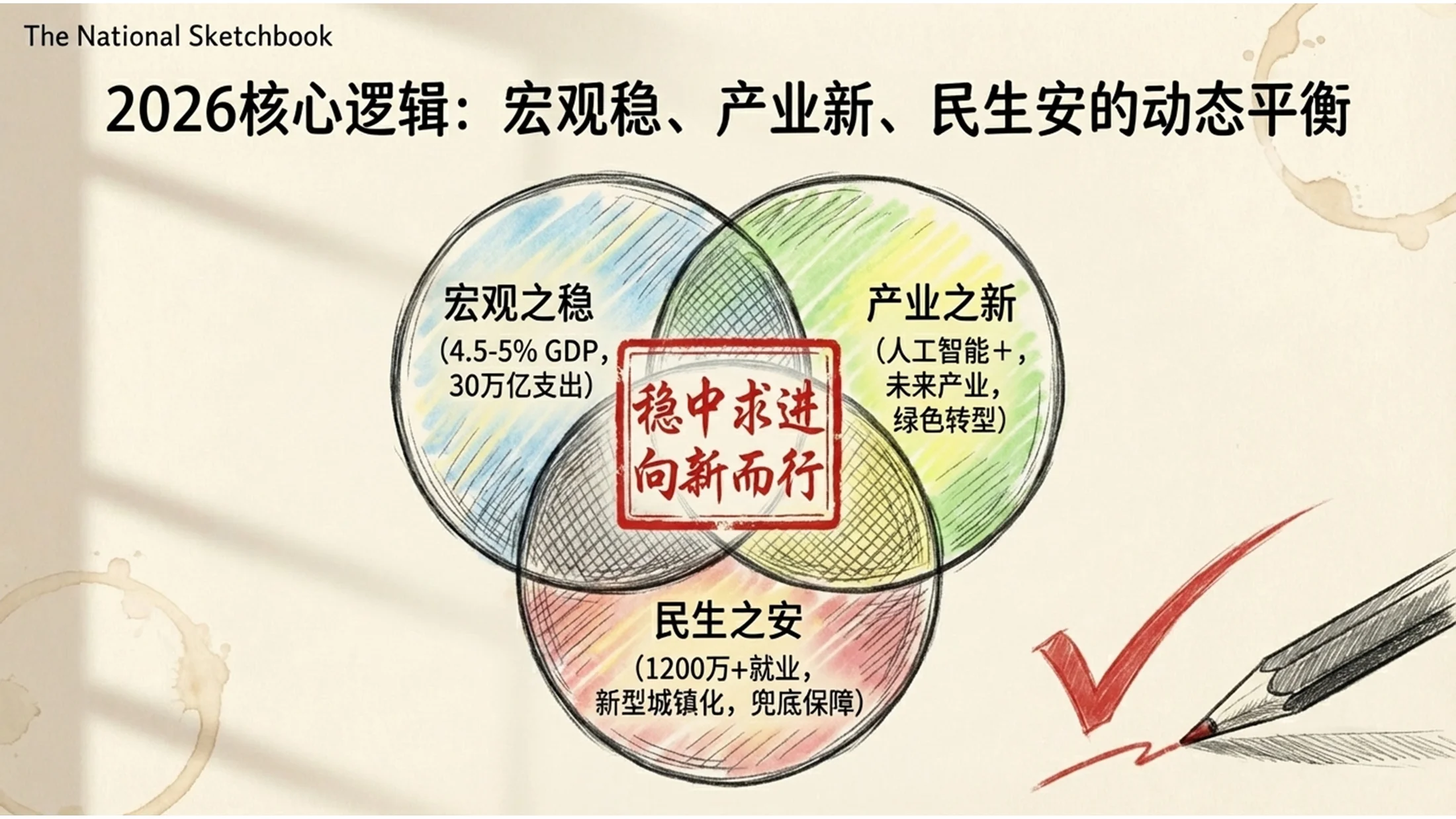 手绘插画风格政府工作报告PPT - 预览图10