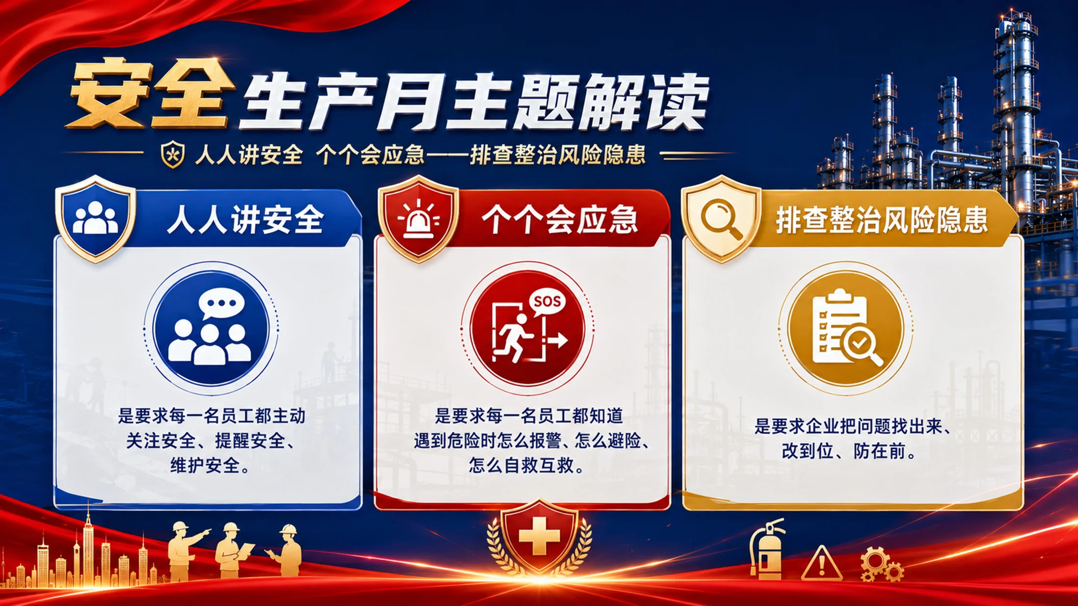 安全生产月培训PPT课件｜人人讲安全个个会应急｜企业安全教育模板 - 预览图5