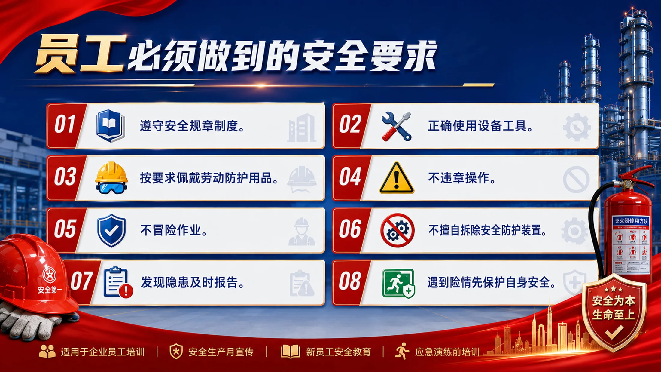安全生产月培训PPT课件｜人人讲安全个个会应急｜企业安全教育模板 - 预览图9