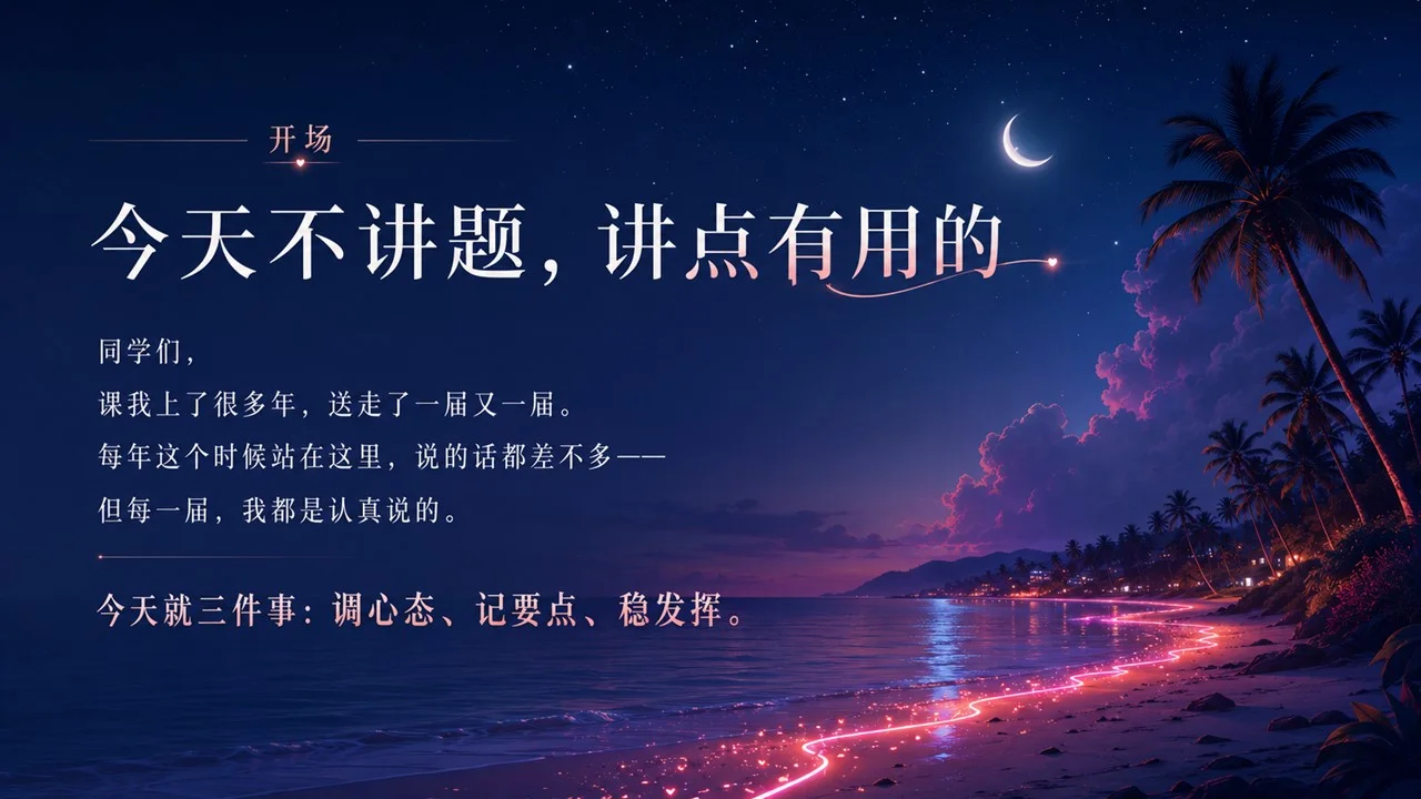 高考心理辅导动员活动课件：长路将尽星光在前PPT - 预览图1