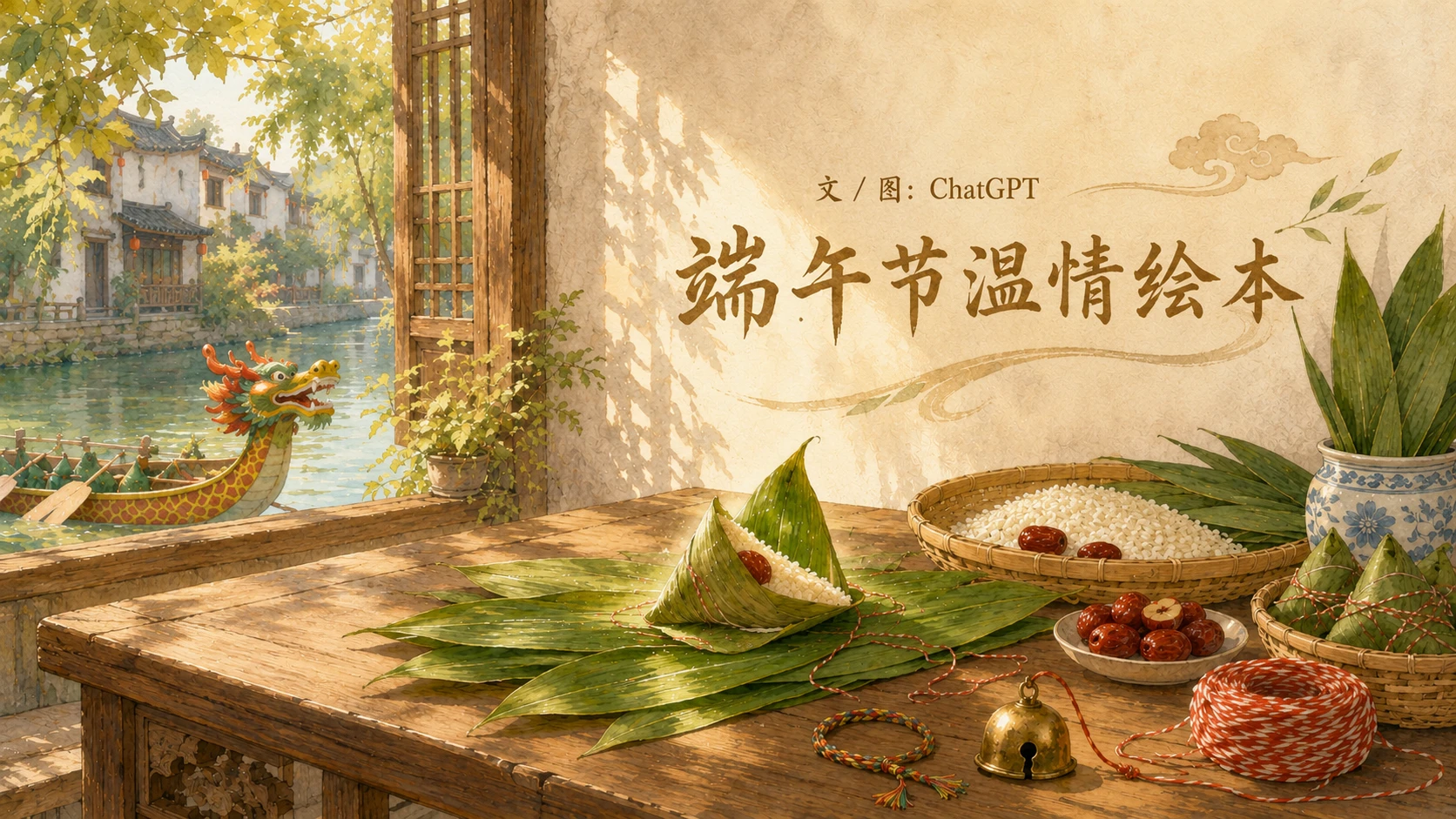 【节日专题】端午节绘本-河里那只会发光的粽子 - 预览图1