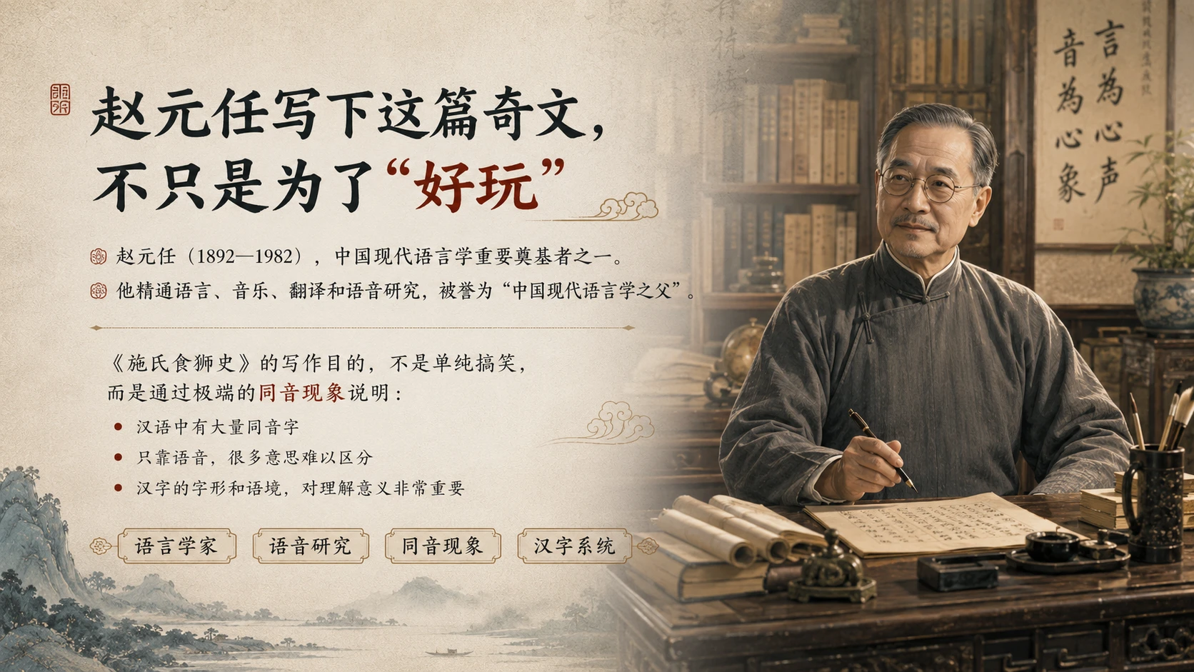 【汉语言学】施氏食狮史PPT - 预览图2