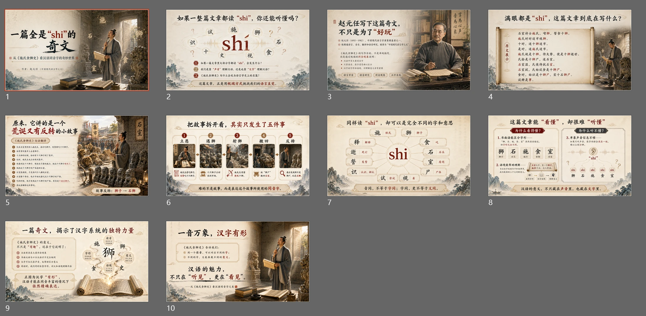 【汉语言学】施氏食狮史PPT - 预览图4