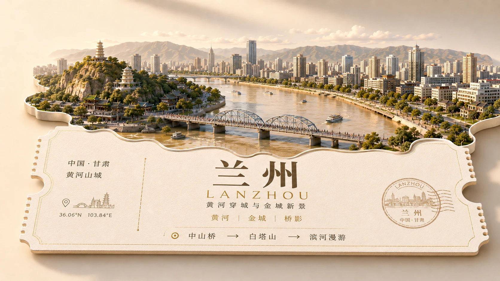 一城一券｜中国最值得旅行的100座城市PPT主视觉 - 预览图14