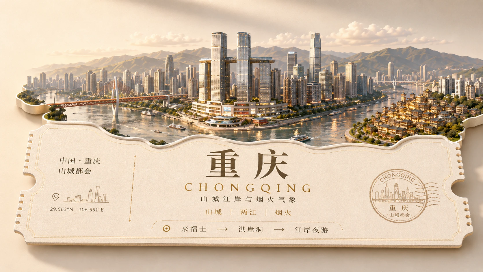 一城一券｜中国最值得旅行的100座城市PPT主视觉 - 预览图5