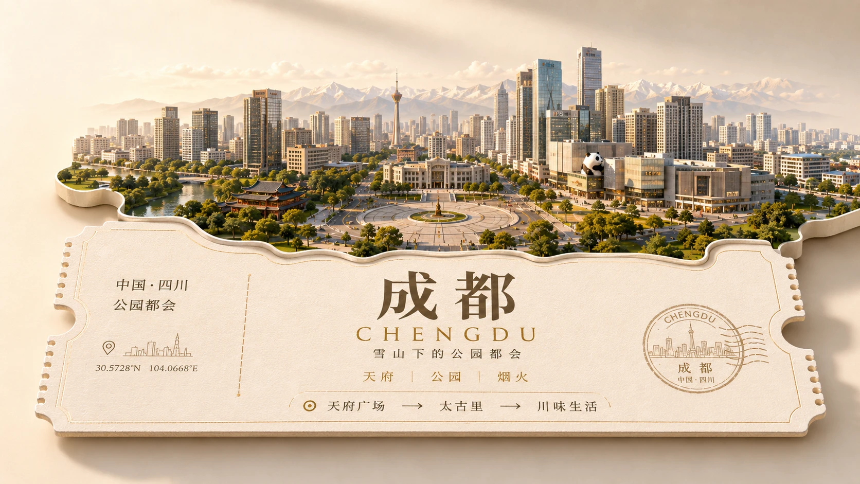 一城一券｜中国最值得旅行的100座城市PPT主视觉 - 预览图6