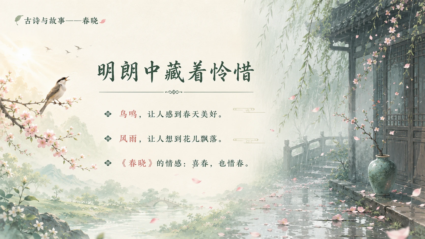 古诗与故事系列作品PPT——春晓 - 预览图13