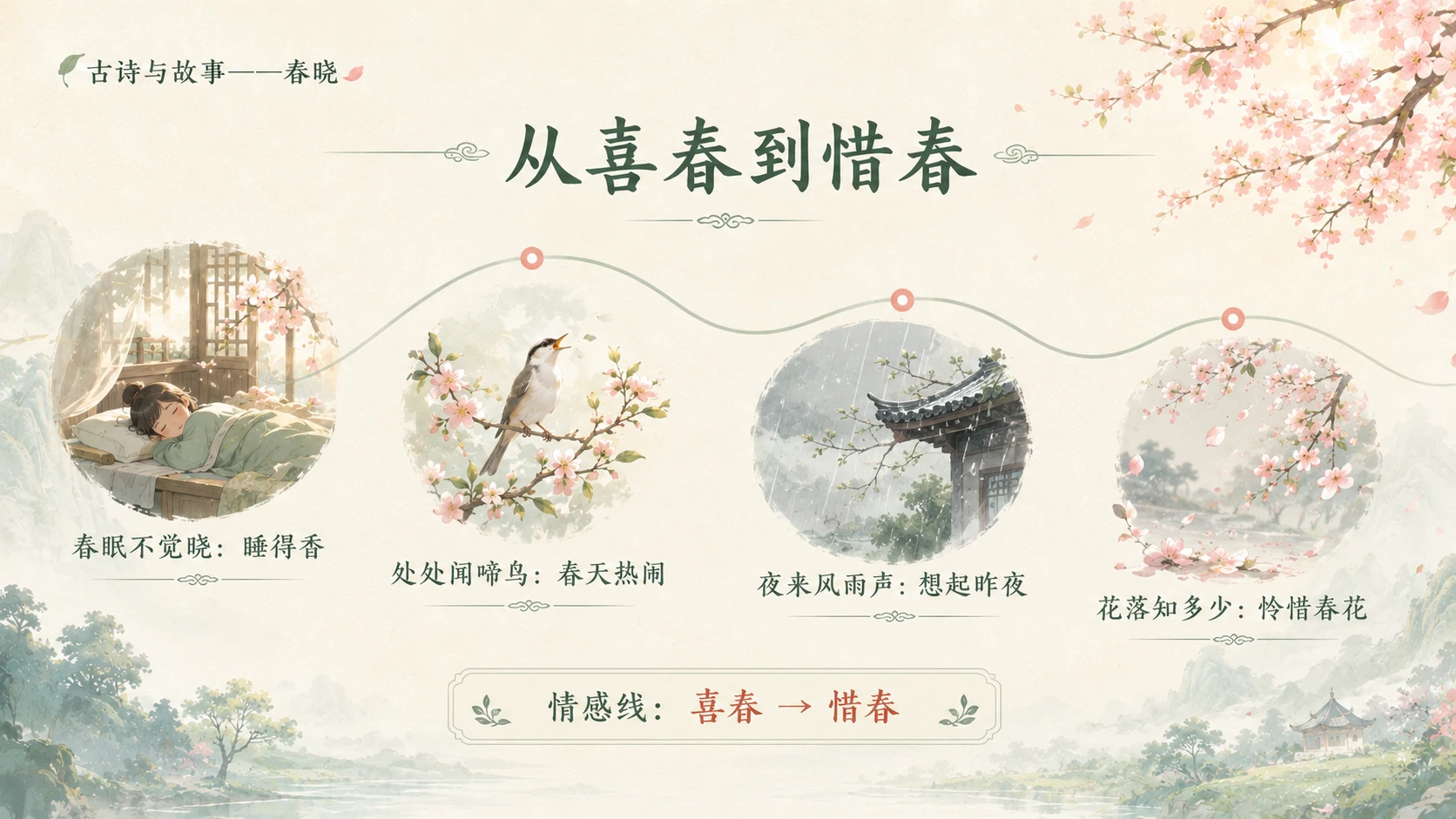 古诗与故事系列作品PPT——春晓 - 预览图19