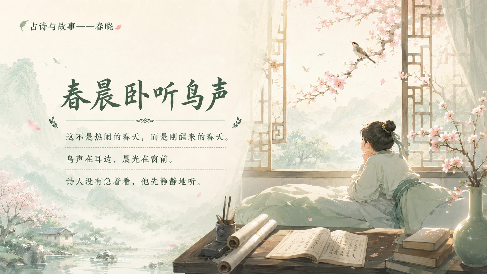 古诗与故事系列作品PPT——春晓 - 预览图7
