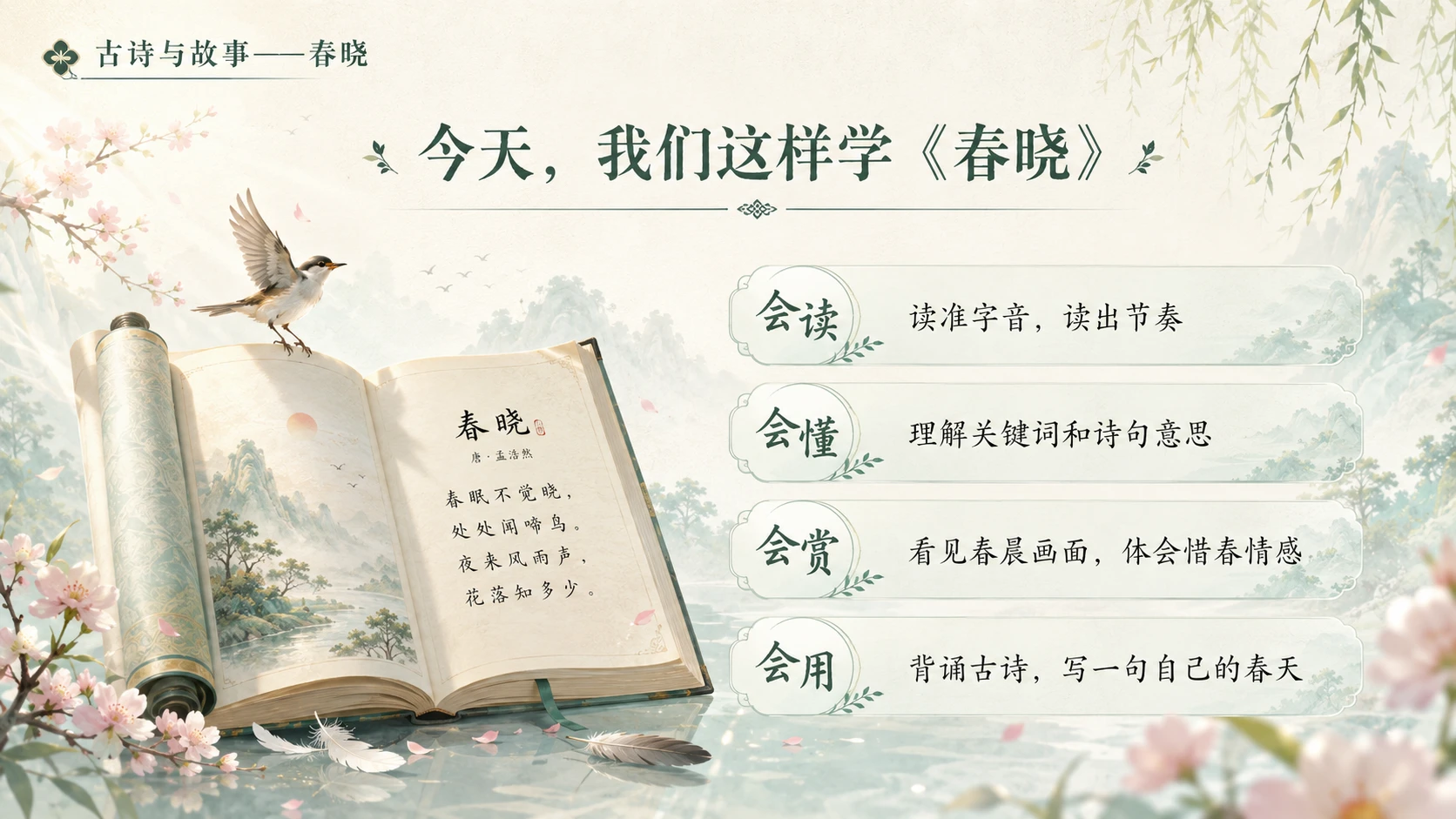 古诗与故事系列作品PPT——春晓 - 预览图8