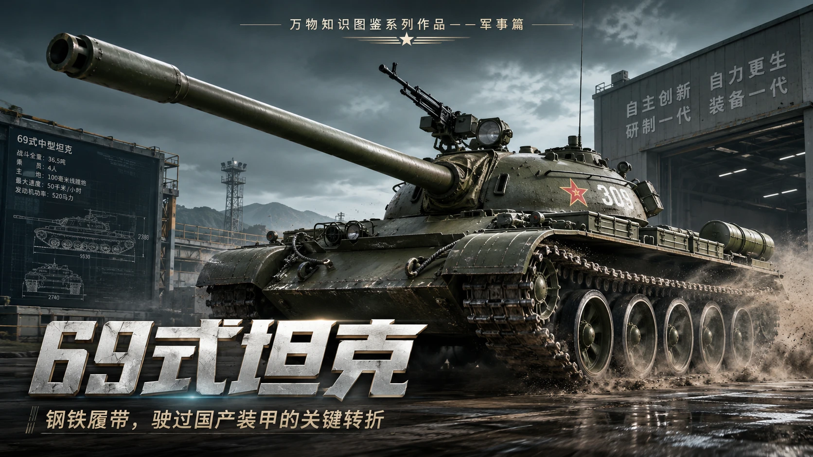 万物知识图鉴系列作品PPT——69式坦克 - 预览图1