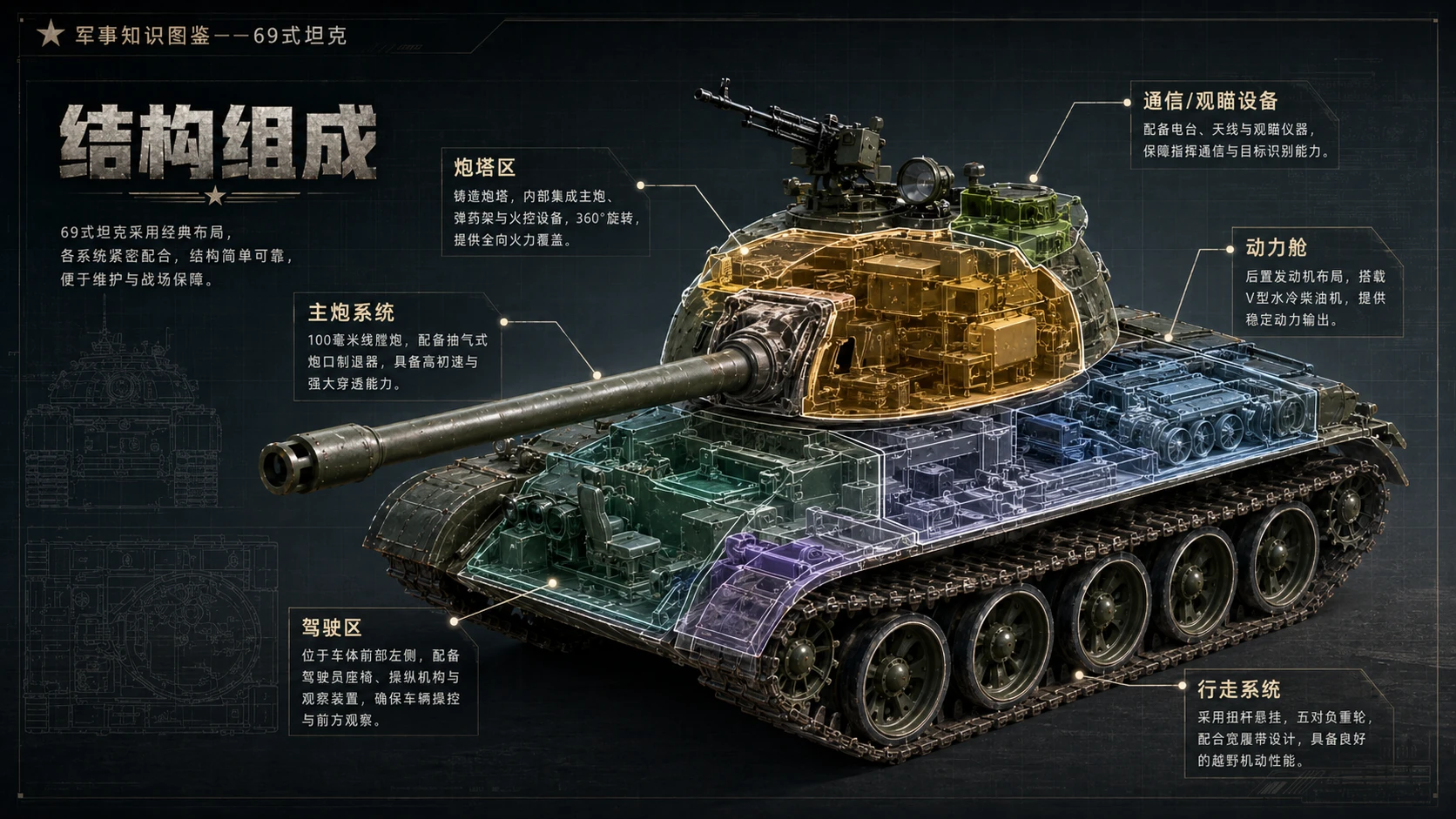 万物知识图鉴系列作品PPT——69式坦克 - 预览图4
