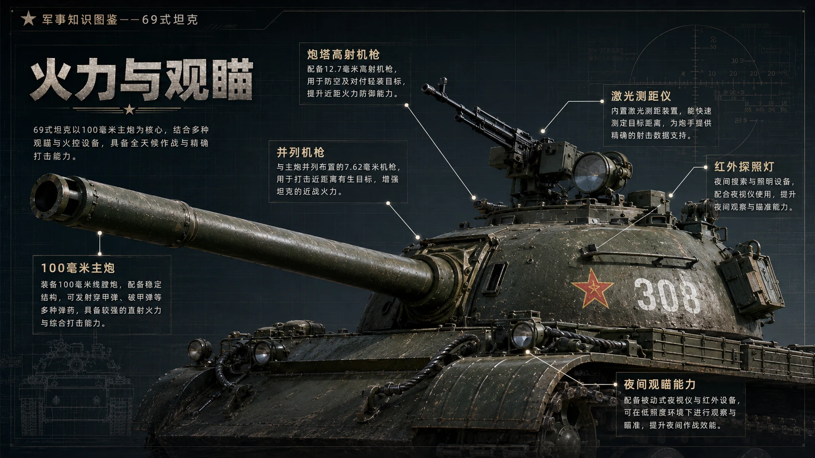 万物知识图鉴系列作品PPT——69式坦克 - 预览图5