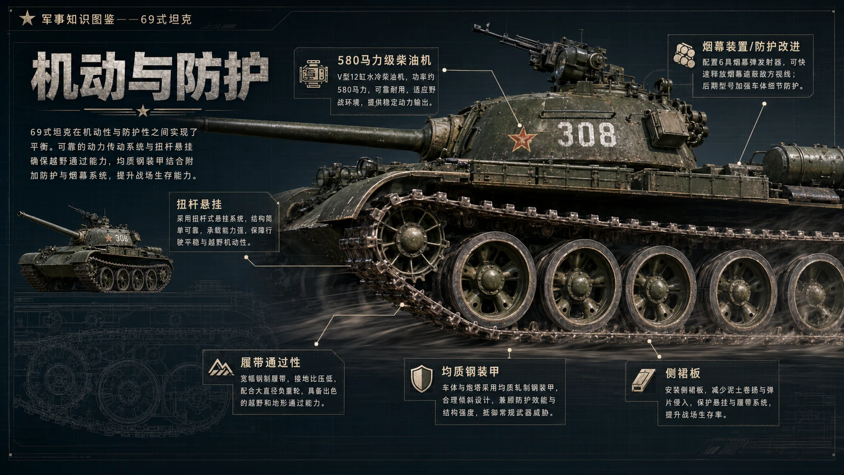 万物知识图鉴系列作品PPT——69式坦克 - 预览图6