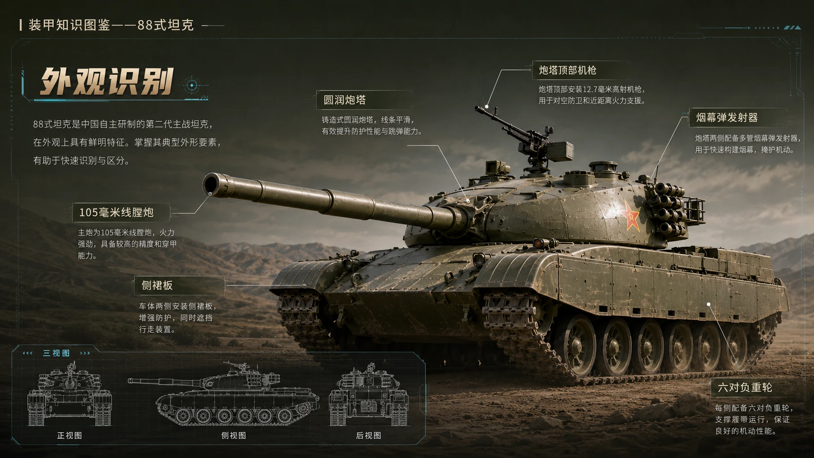 万物知识图鉴系列作品PPT——88式坦克 - 预览图2