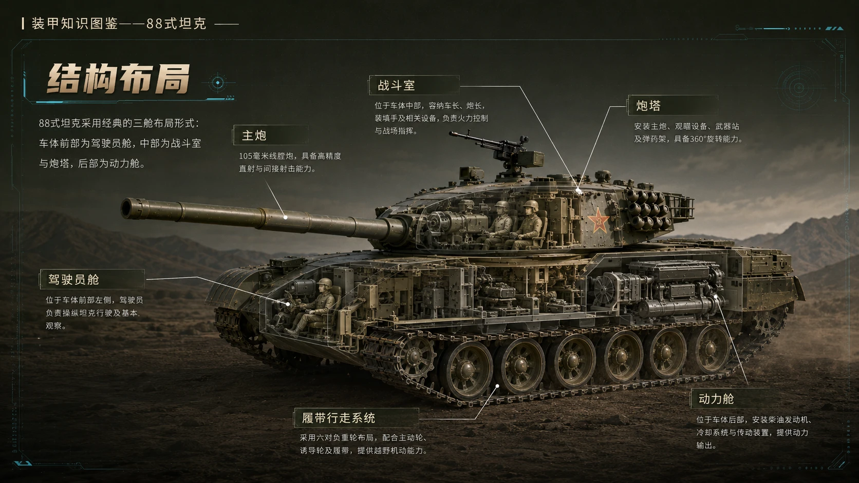 万物知识图鉴系列作品PPT——88式坦克 - 预览图4