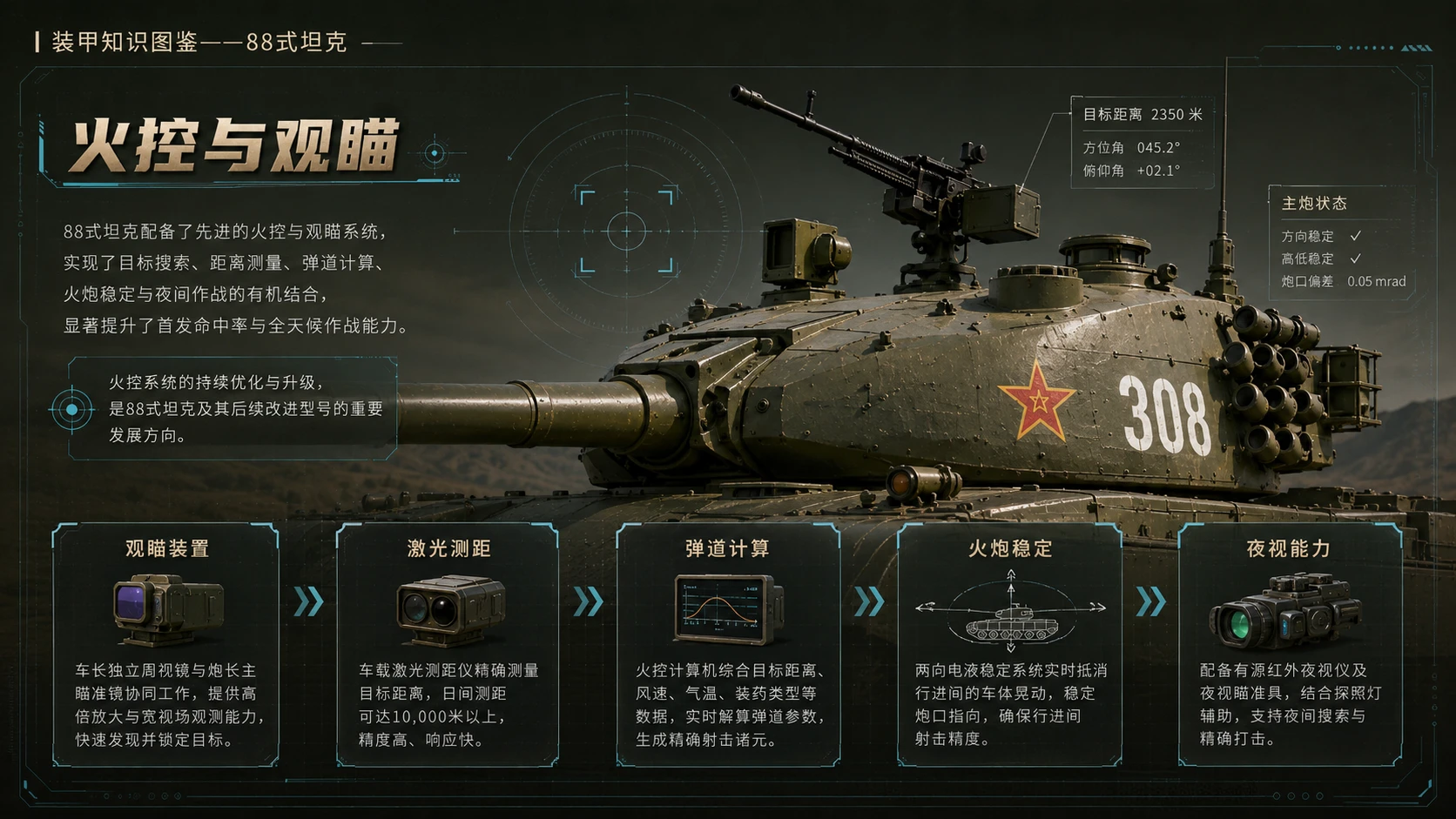 万物知识图鉴系列作品PPT——88式坦克 - 预览图6