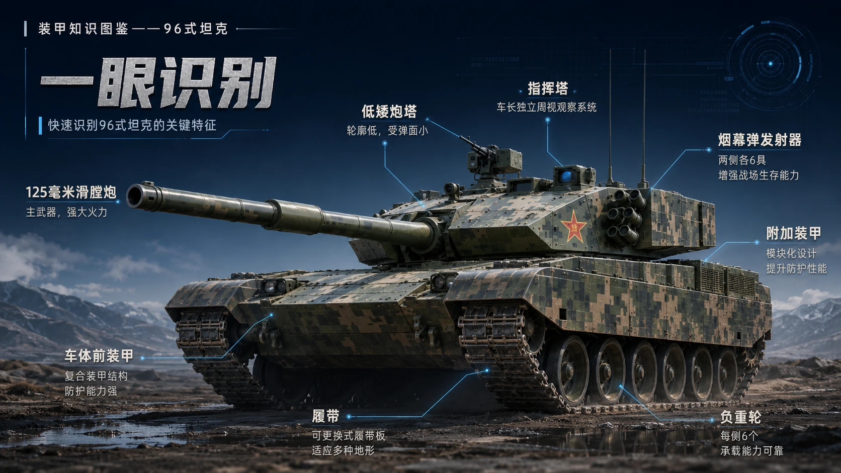 万物知识图鉴系列作品PPT——96式坦克 - 预览图2