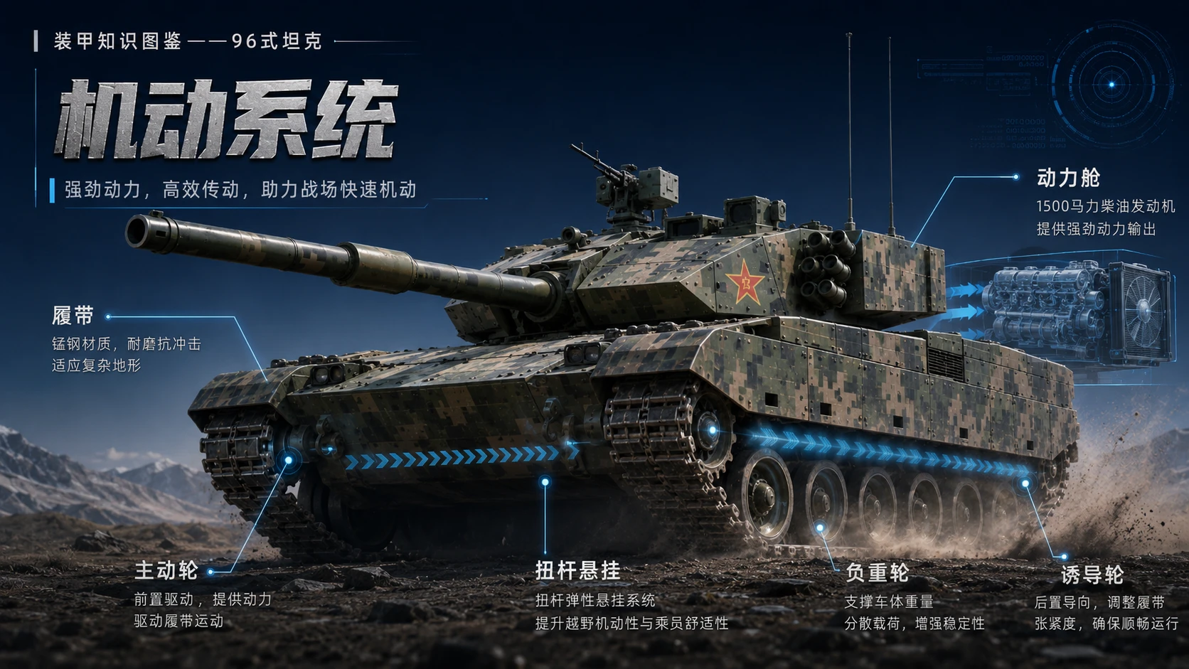 万物知识图鉴系列作品PPT——96式坦克 - 预览图6