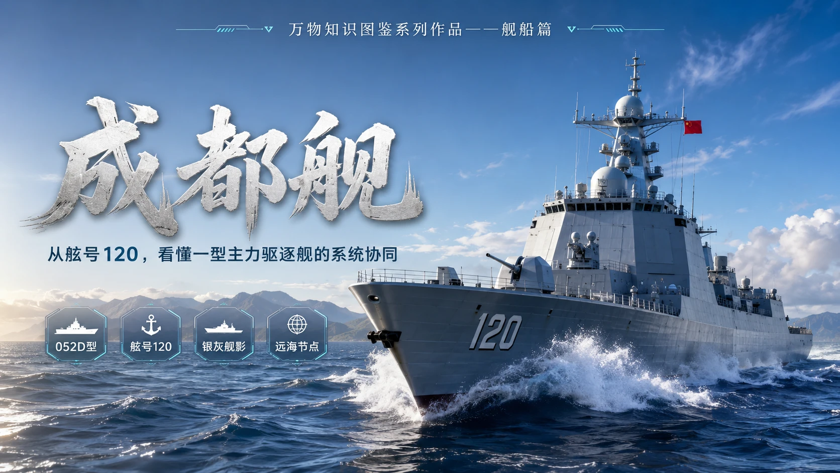 万物知识图鉴系列作品PPT——成都舰 - 预览图1