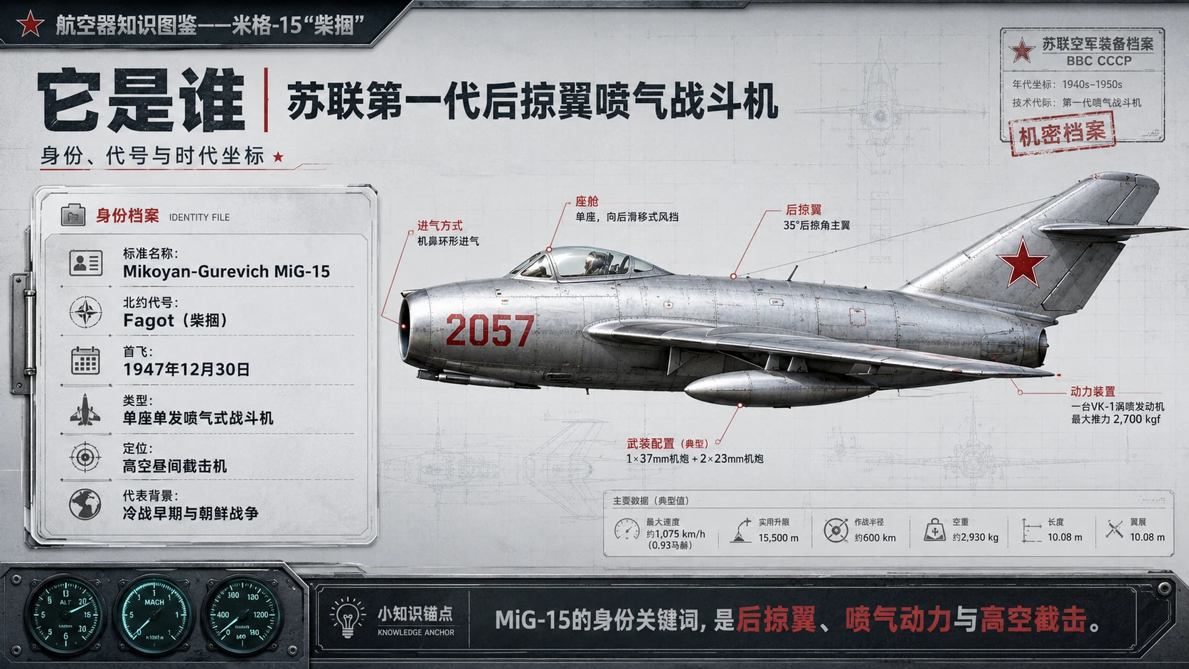 万物知识图鉴系列作品PPT——米格-15_柴捆 - 预览图2