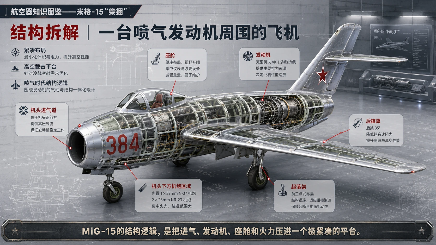 万物知识图鉴系列作品PPT——米格-15_柴捆 - 预览图5