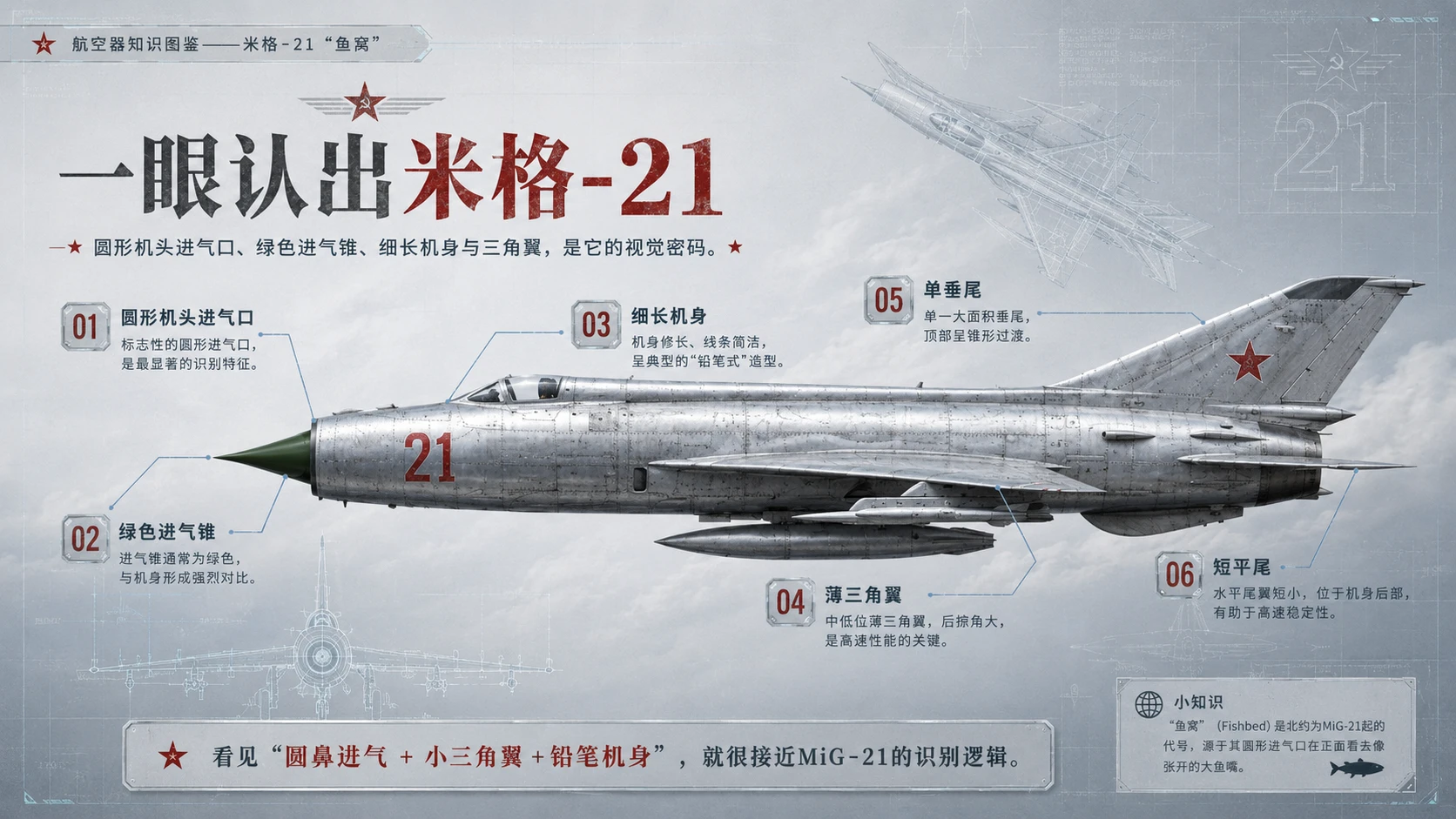 万物知识图鉴系列作品PPT——米格21鱼窝 - 预览图8