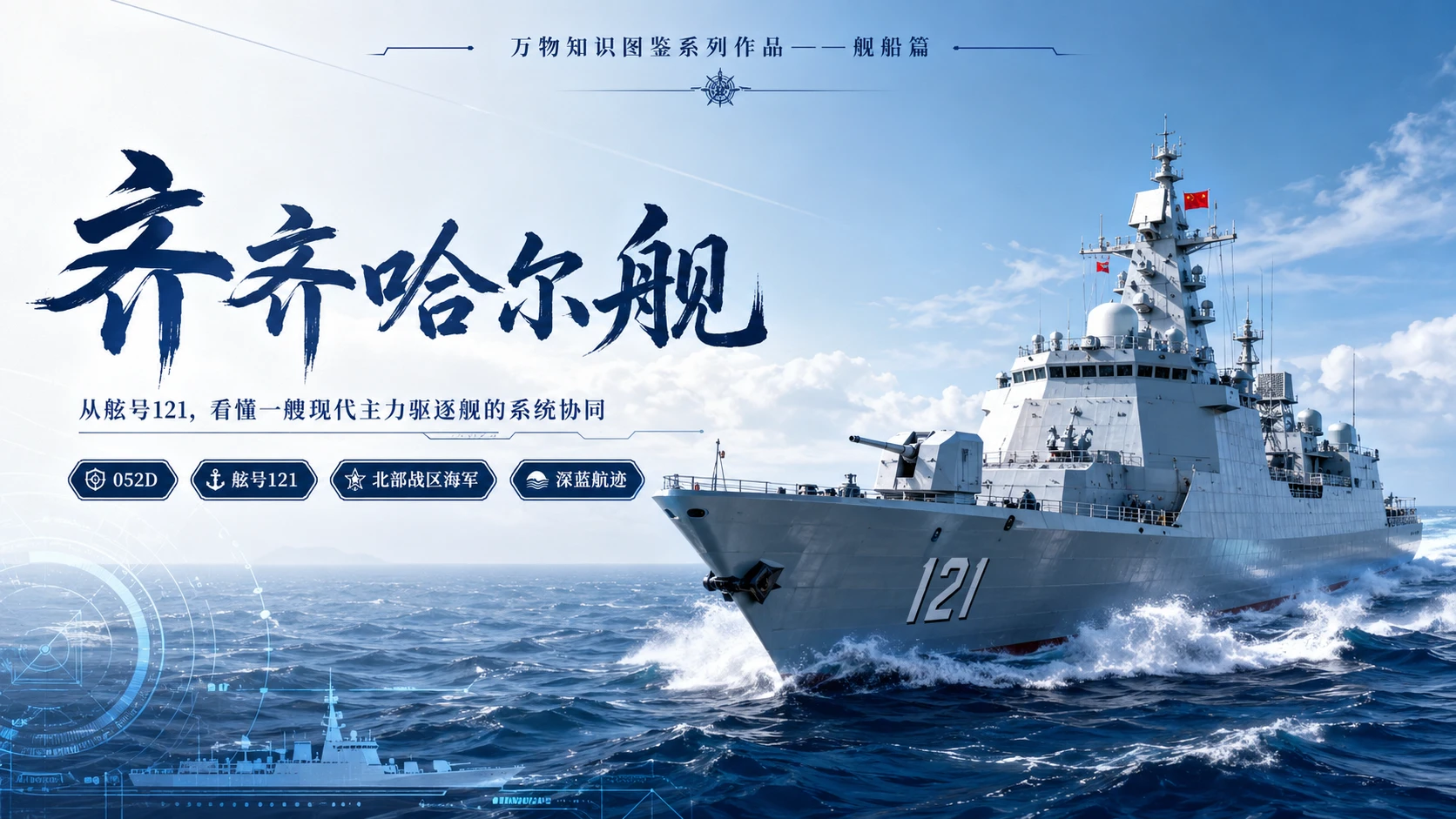 万物知识图鉴系列作品PPT——齐齐哈尔舰 - 预览图1
