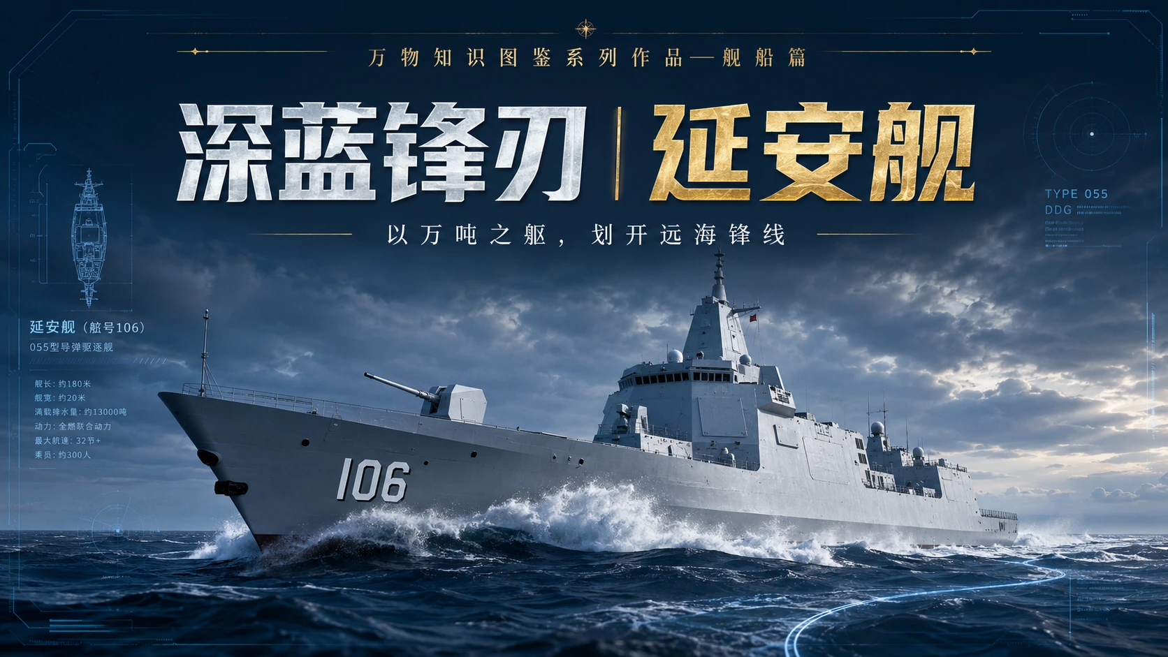 万物知识图鉴系列作品PPT——延安舰 - 预览图1