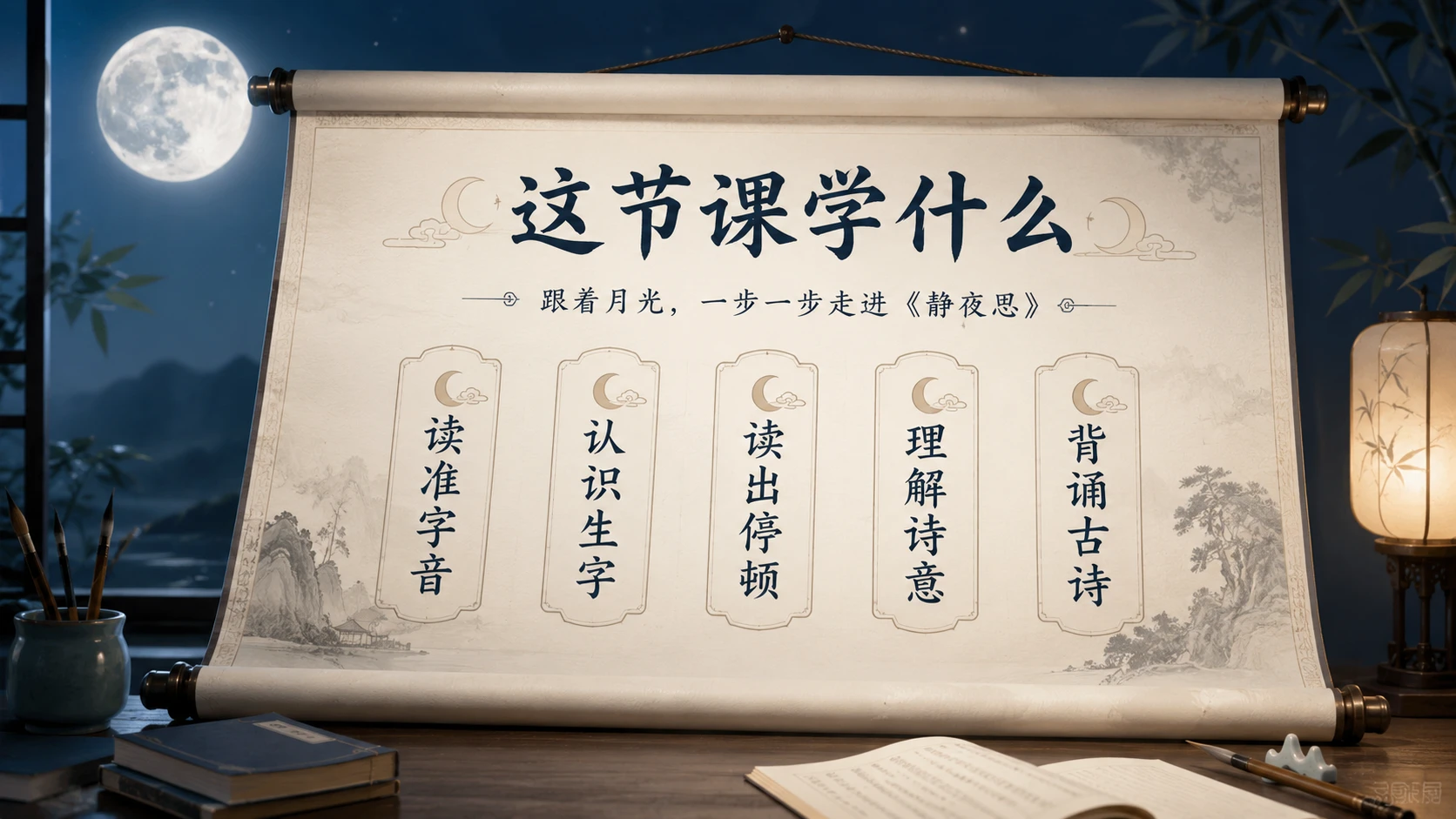 小学古诗课堂系列课件PPT【完整课件包】——静夜思 - 预览图2
