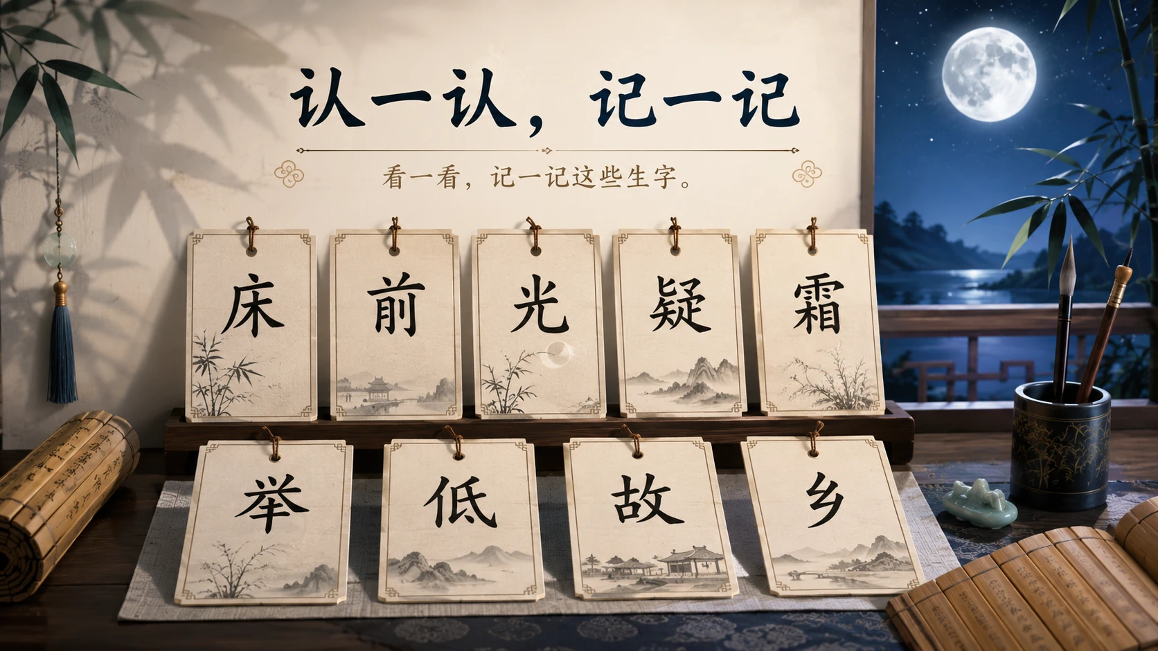 小学古诗课堂系列课件PPT【完整课件包】——静夜思 - 预览图4