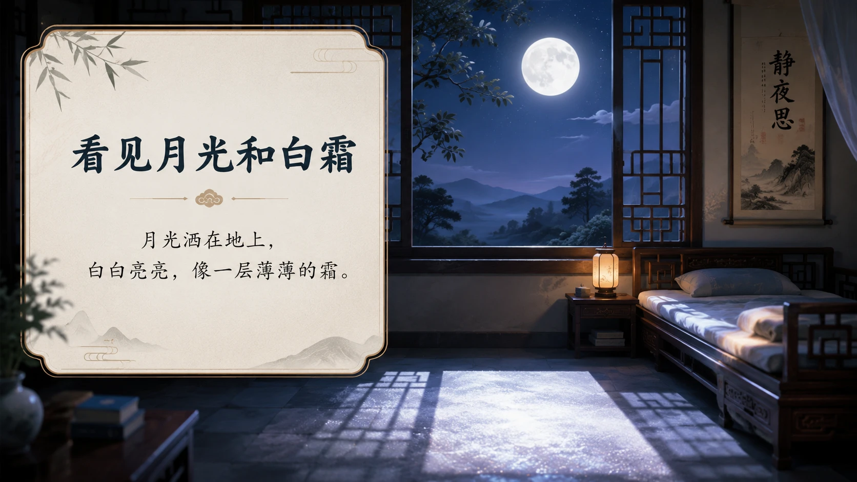 小学古诗课堂系列课件PPT【完整课件包】——静夜思 - 预览图6