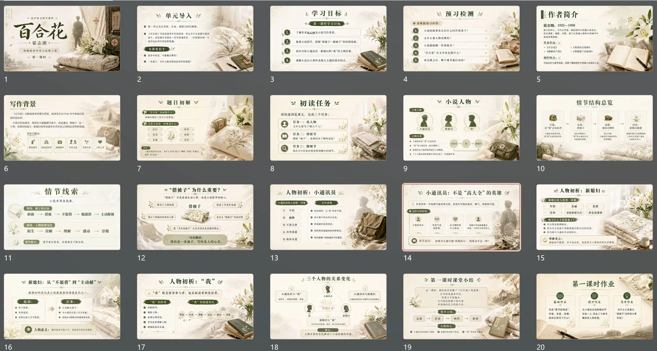 统编版高中语文课件《《百合花》（第一课时） - 预览图5