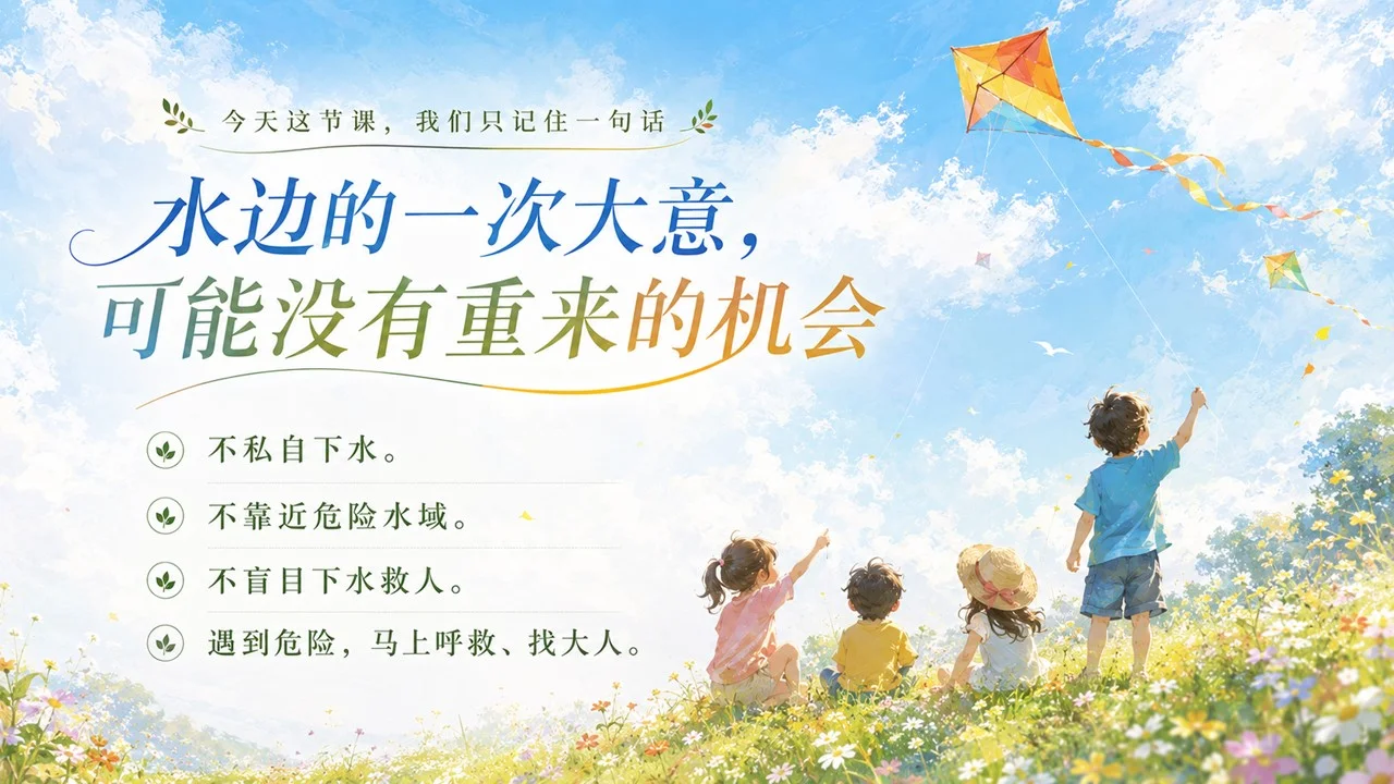 乡村学生夏季防溺水安全教育主题班会PPT课件 - 预览图1