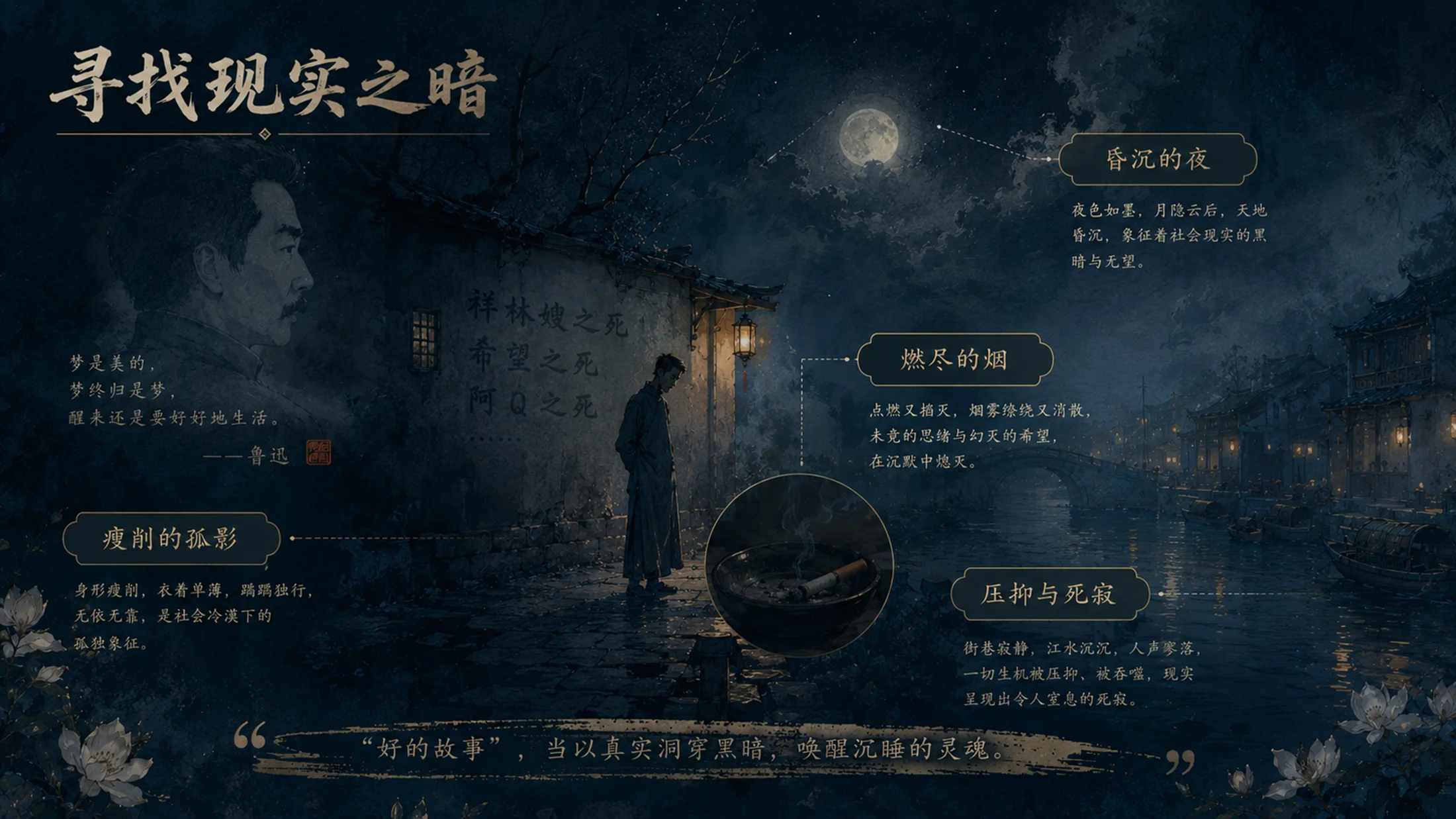 部编版小学语文六年级上册《好的故事》PPT课件｜鲁迅文学水墨公开课模板 - 预览图8