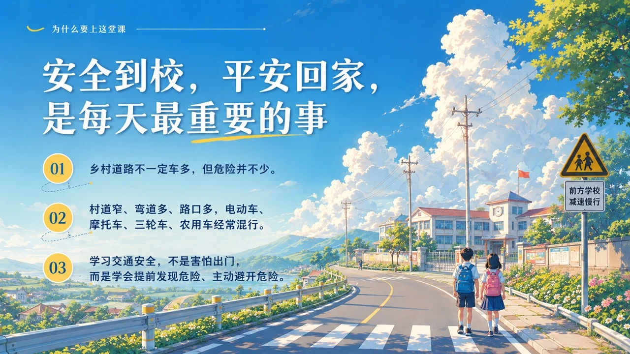 乡镇乡村小学生交通安全知识培训课PPT - 预览图2