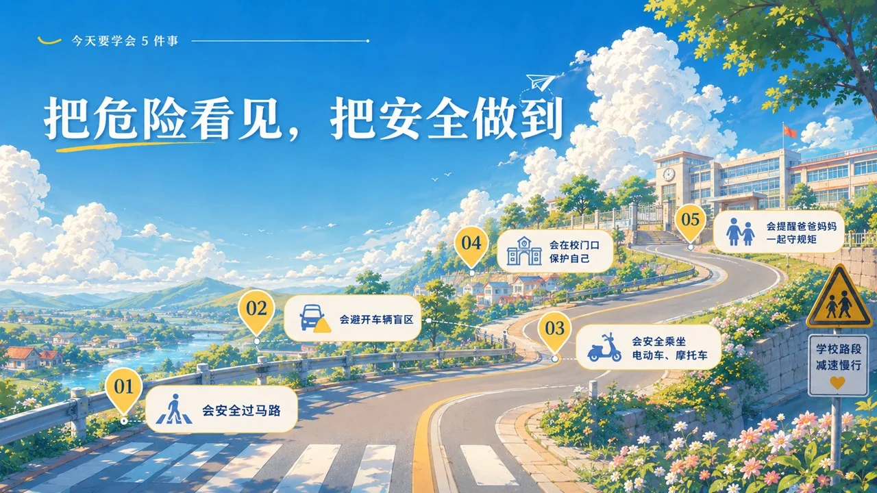 乡镇乡村小学生交通安全知识培训课PPT - 预览图3