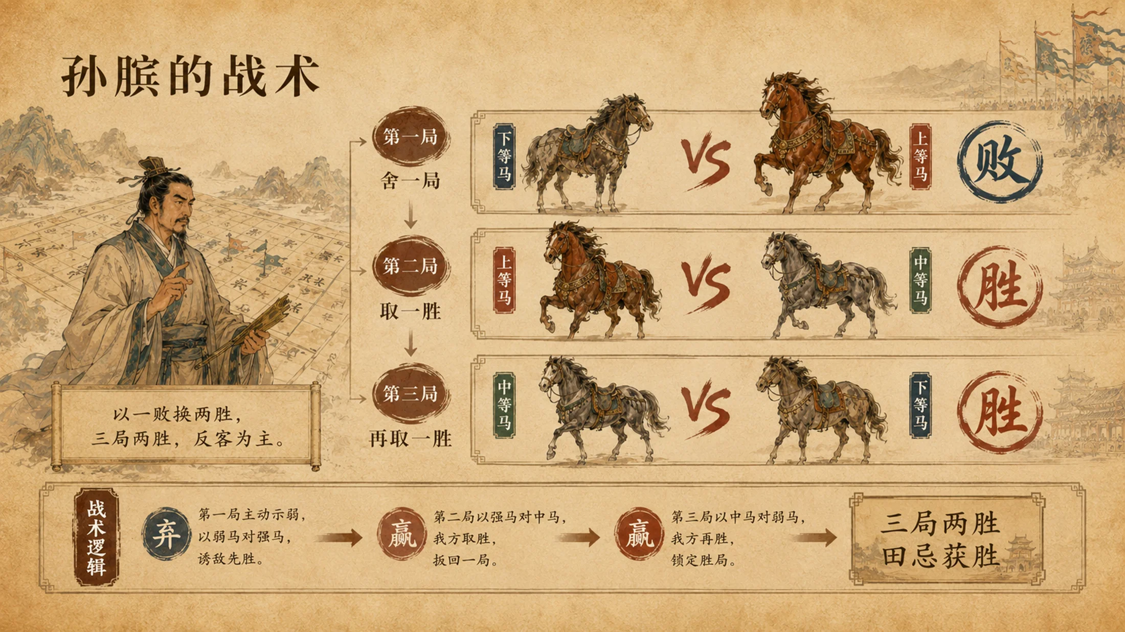 部编版小学语文五年级下册《田忌赛马》PPT课件｜历史智慧故事公开课模板 - 预览图9