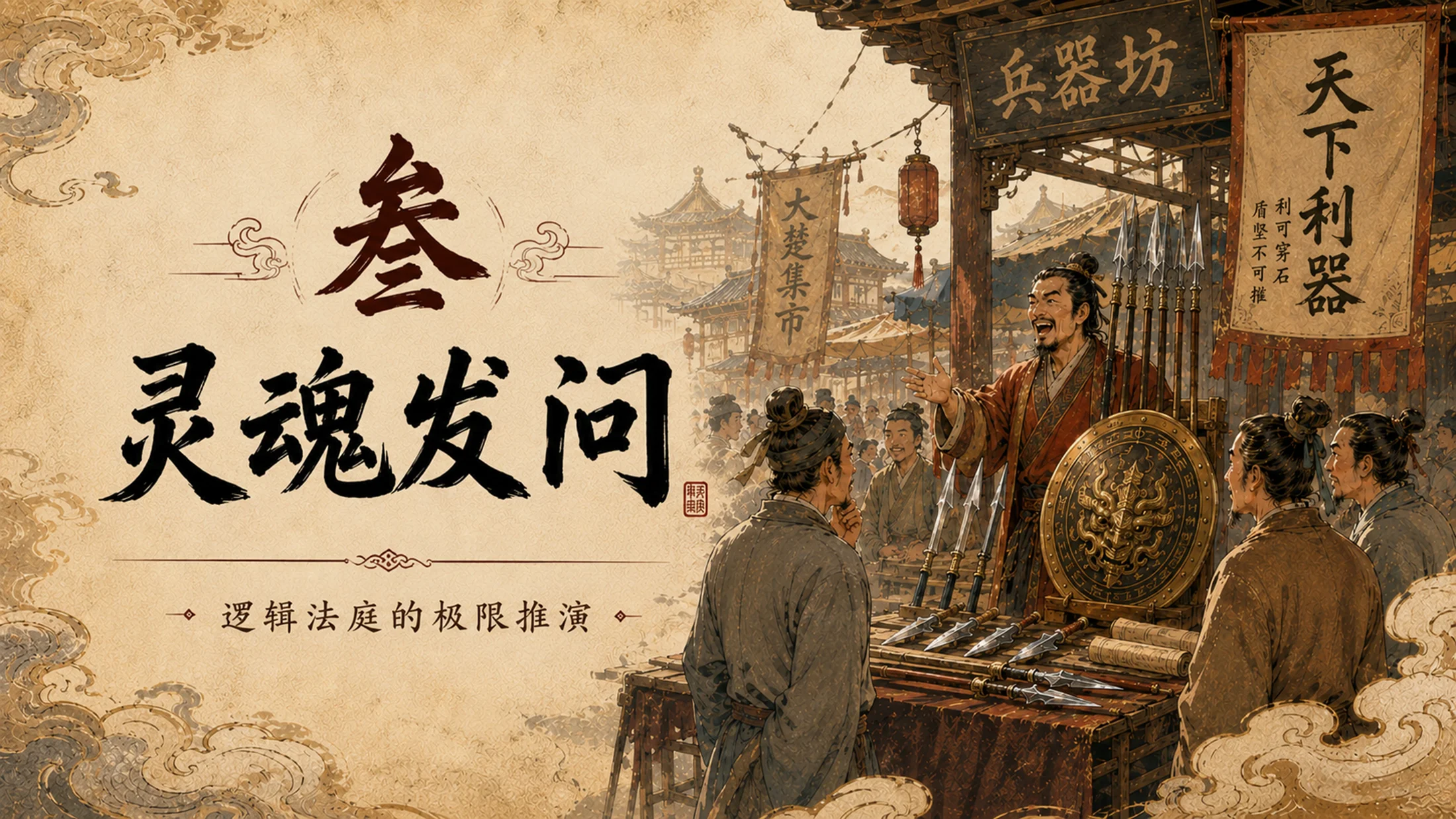 部编版小学语文五年级下册《自相矛盾》PPT课件｜古风寓言文言文公开课模板 - 预览图12