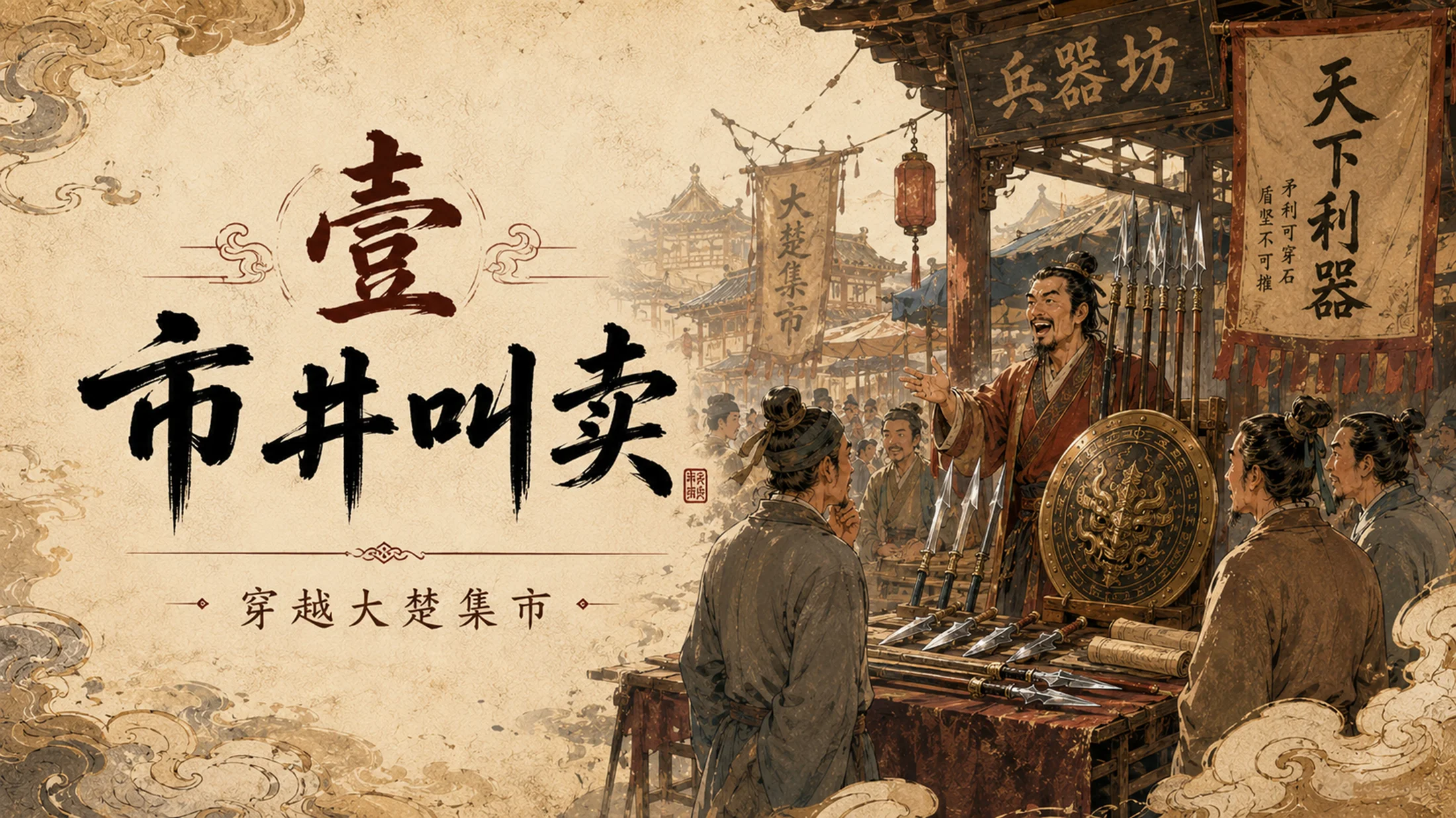部编版小学语文五年级下册《自相矛盾》PPT课件｜古风寓言文言文公开课模板 - 预览图3