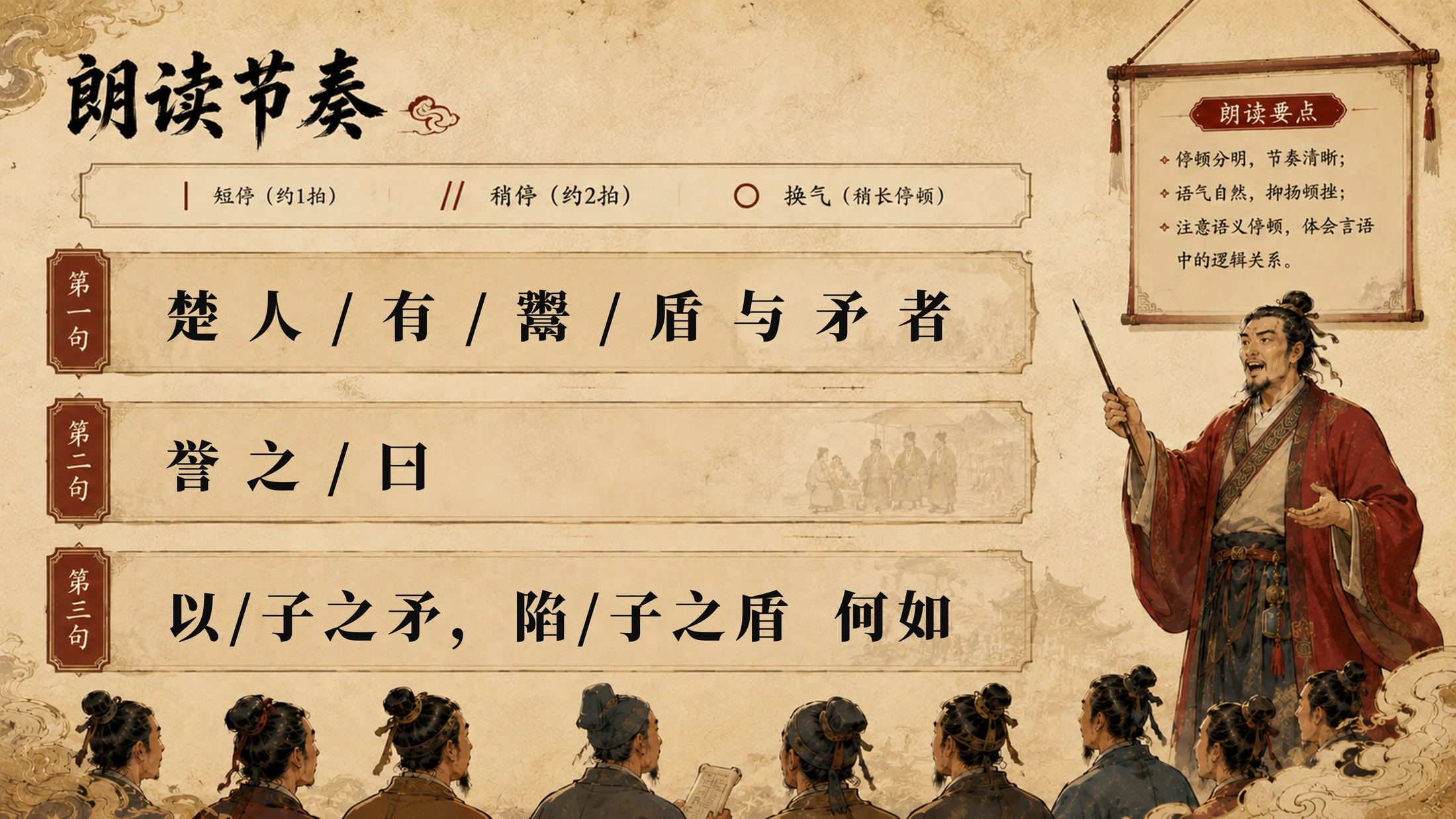 部编版小学语文五年级下册《自相矛盾》PPT课件｜古风寓言文言文公开课模板 - 预览图6