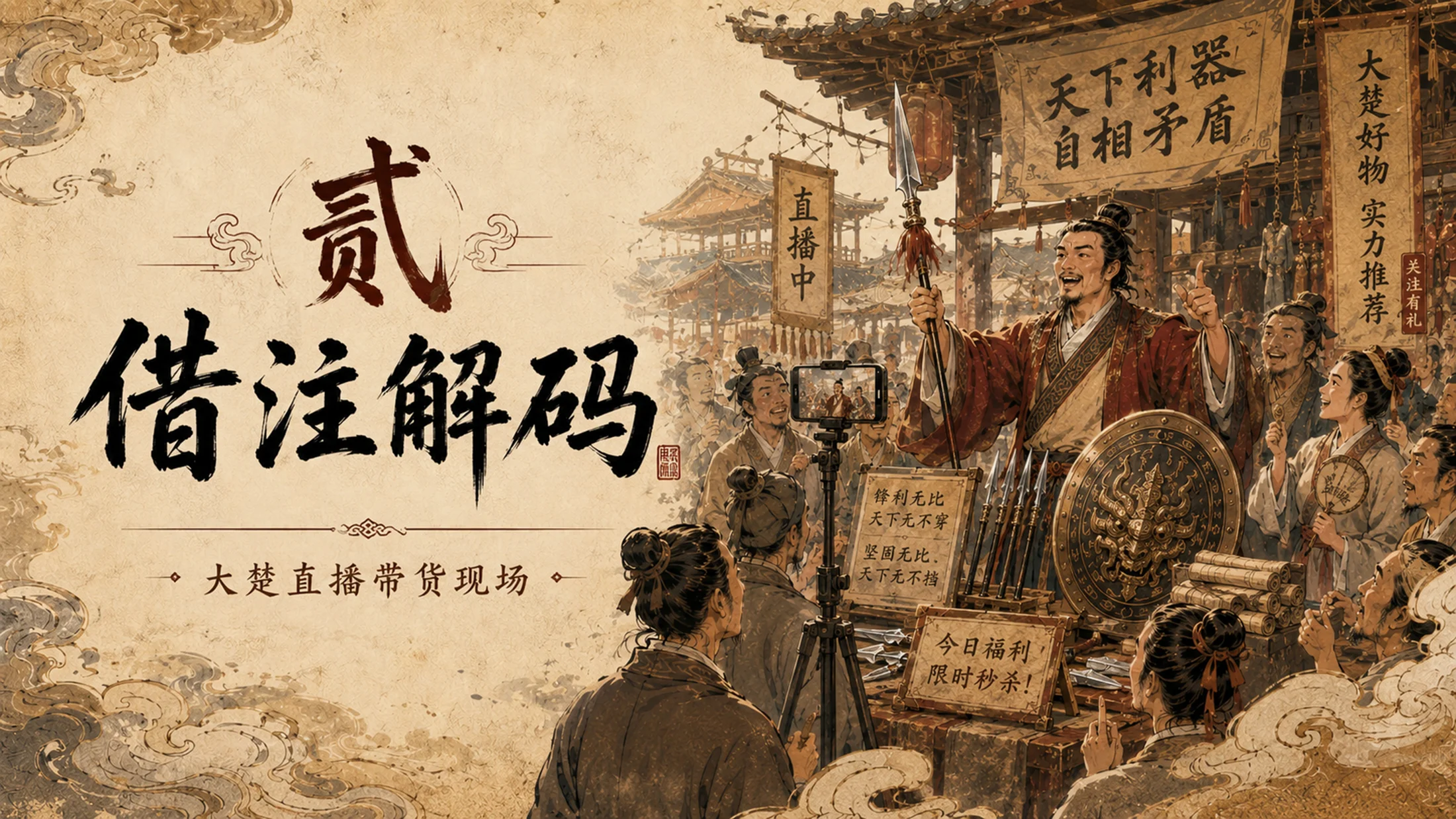 部编版小学语文五年级下册《自相矛盾》PPT课件｜古风寓言文言文公开课模板 - 预览图7