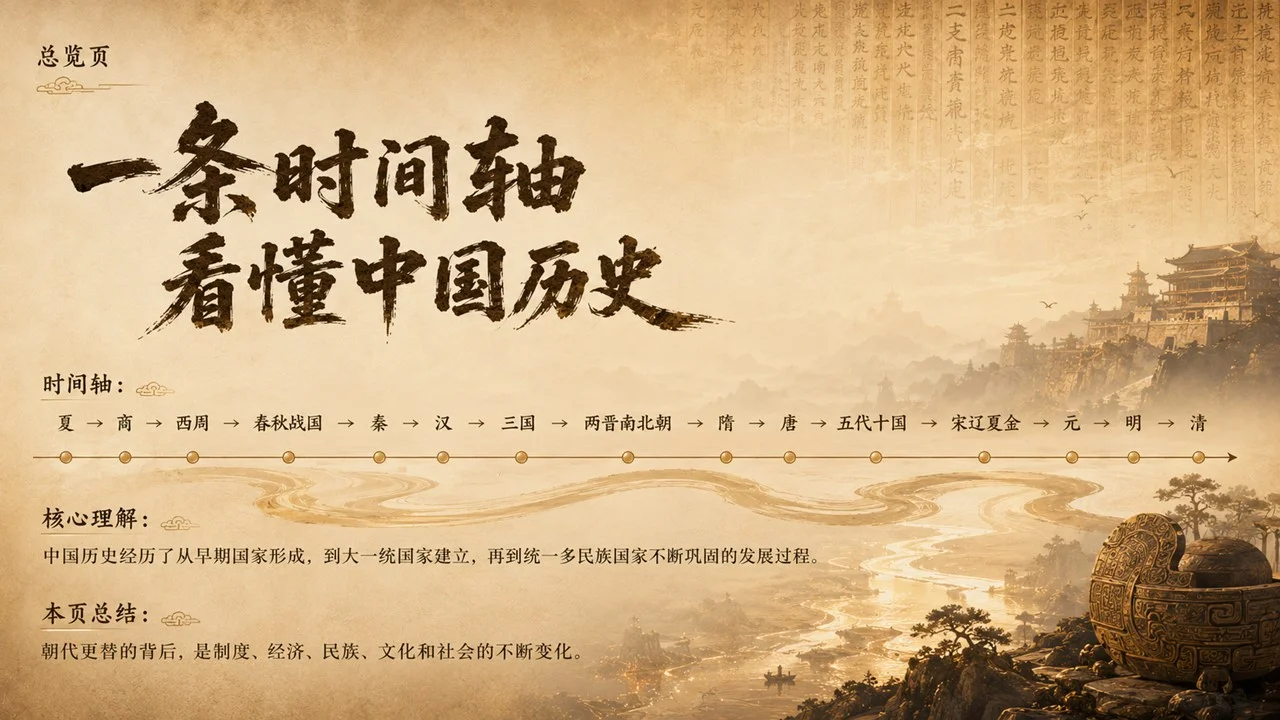 中国历史朝代与重要时期简介PPT - 预览图1