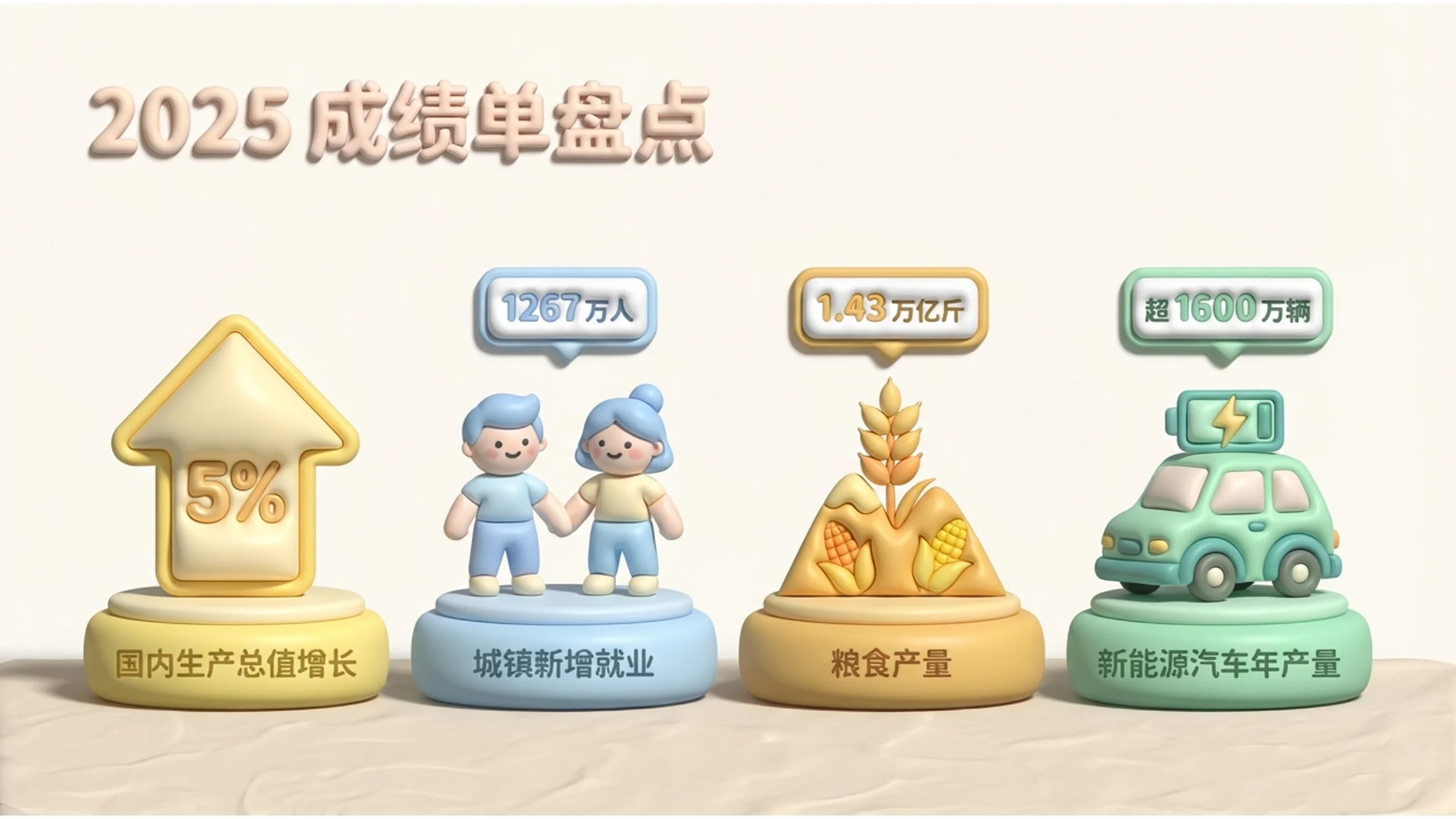 橡皮泥风格政府工作报告PPT - 预览图1