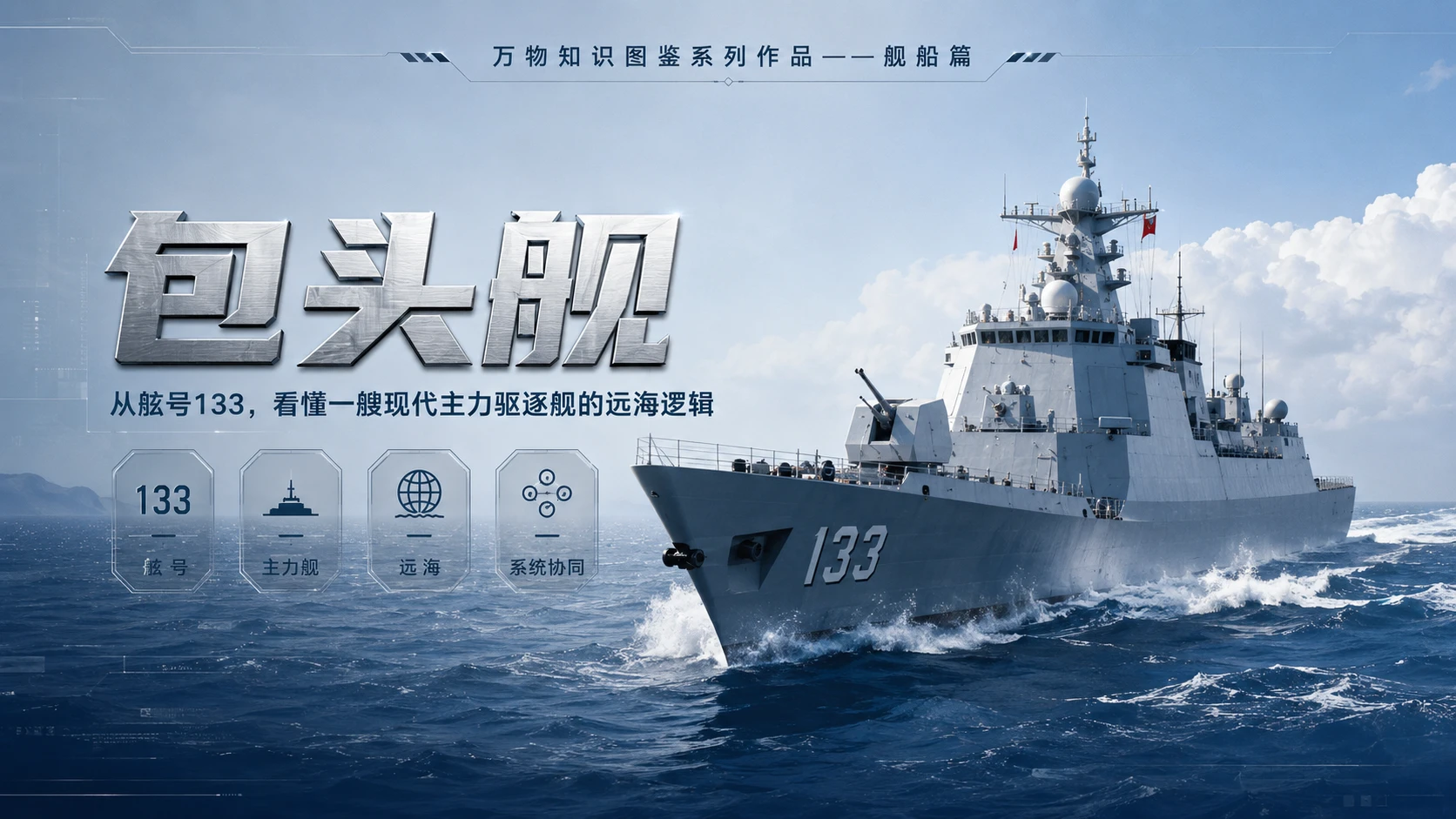 万物知识图鉴系列作品PPT——包头舰 - 预览图1