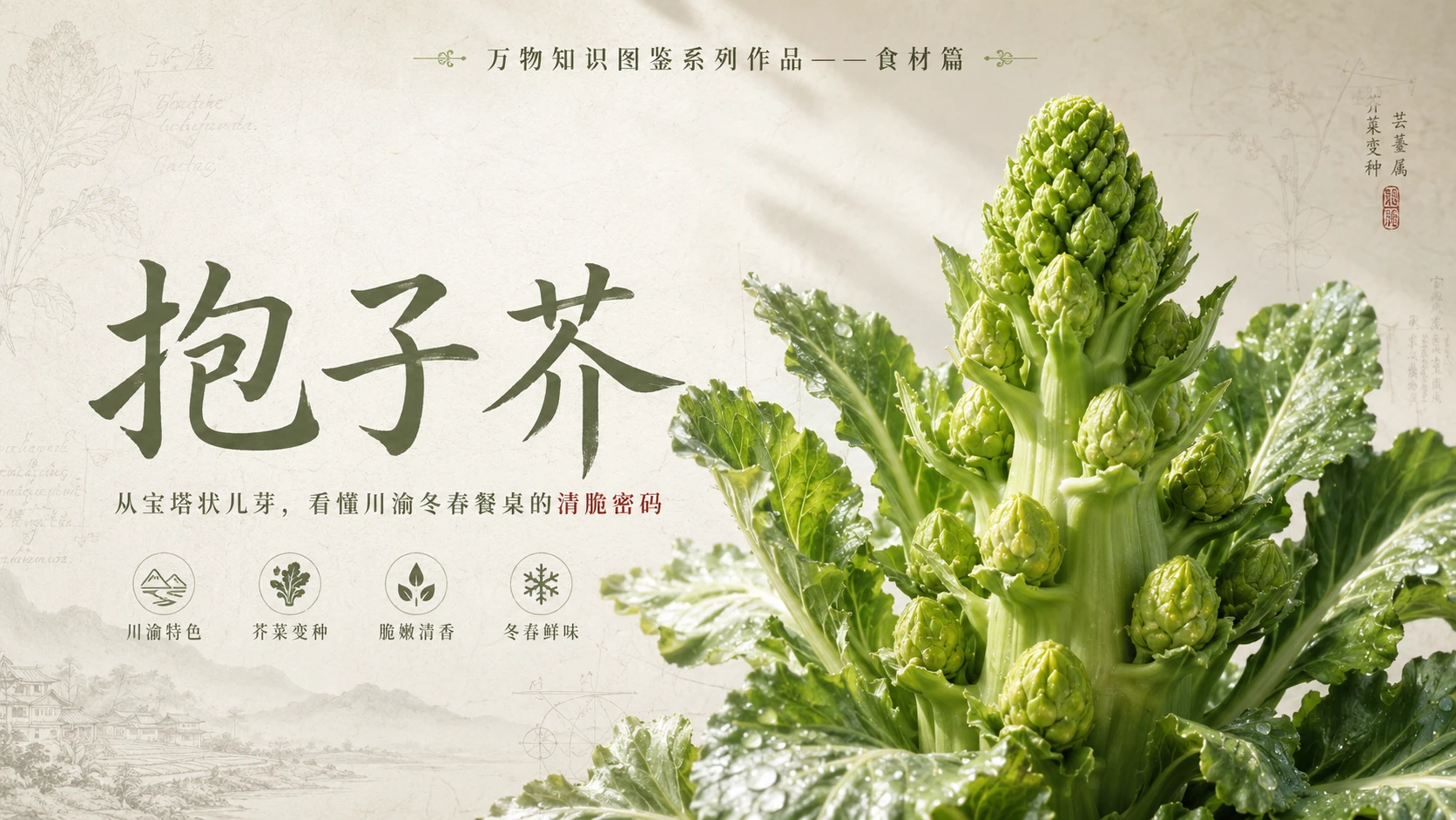 万物知识图鉴系列作品PPT——抱子芥 - 预览图1