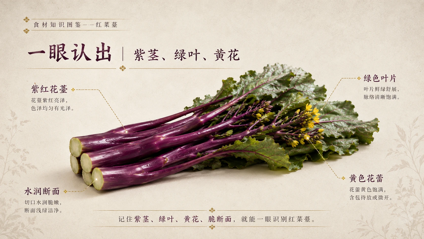 万物知识图鉴系列作品PPT——红菜薹 - 预览图3